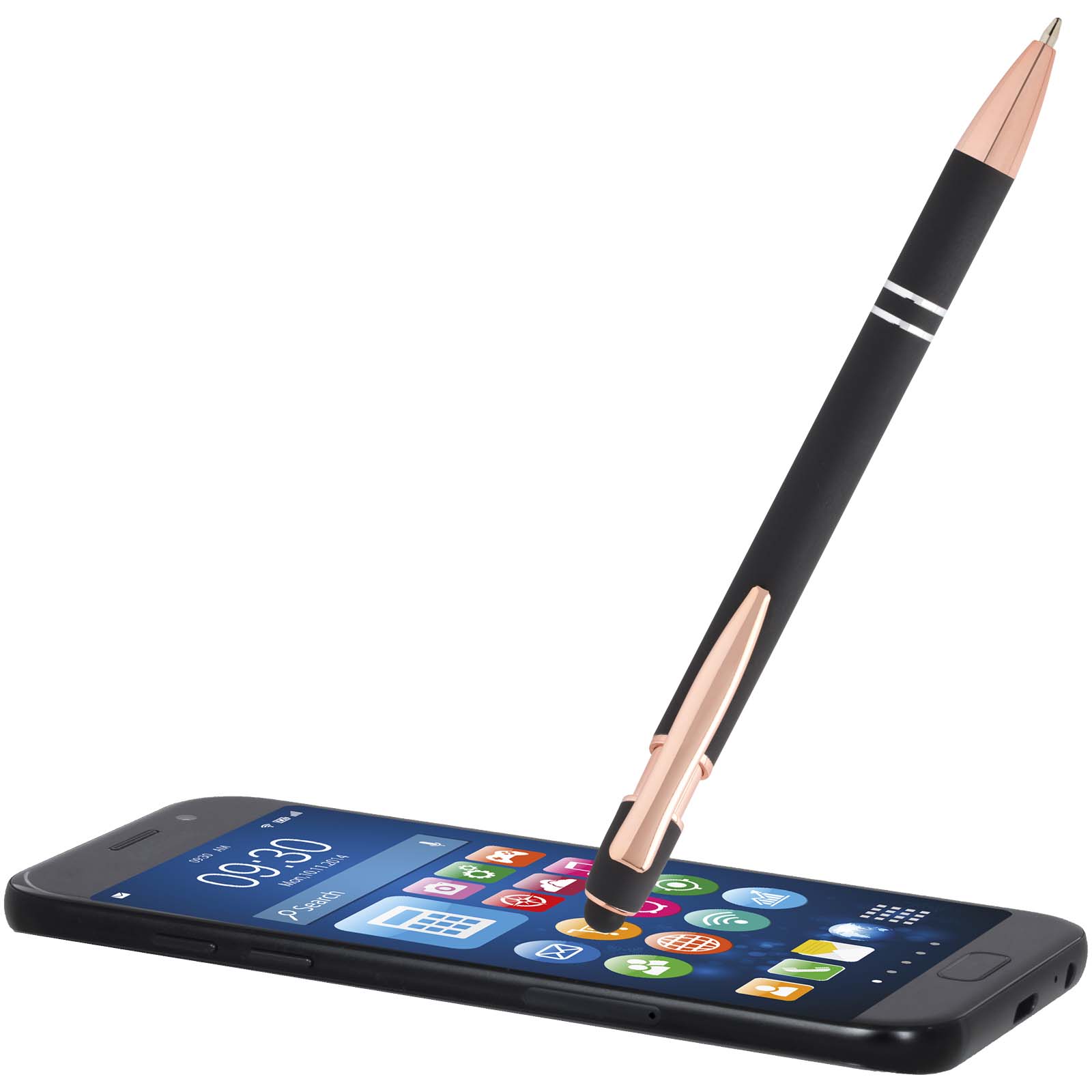 Stylos-bille publicitaires - Stylo bille Nanna avec finition or rose  - 4