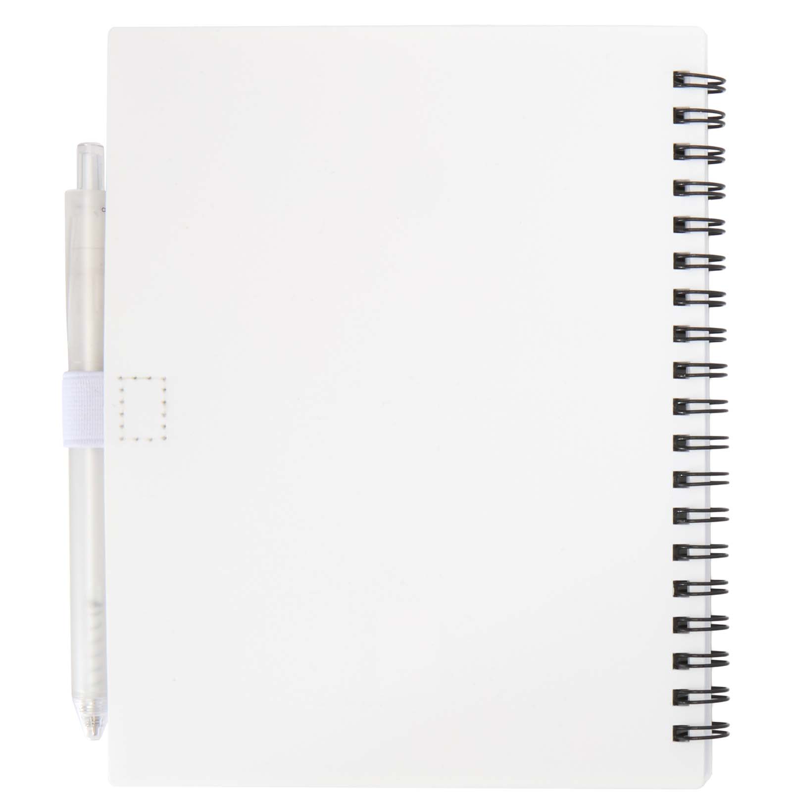Advertising Soft cover notebooks - Niove recycled plastic soft cover notebook and ballpoint pen set (blue ink) - 2