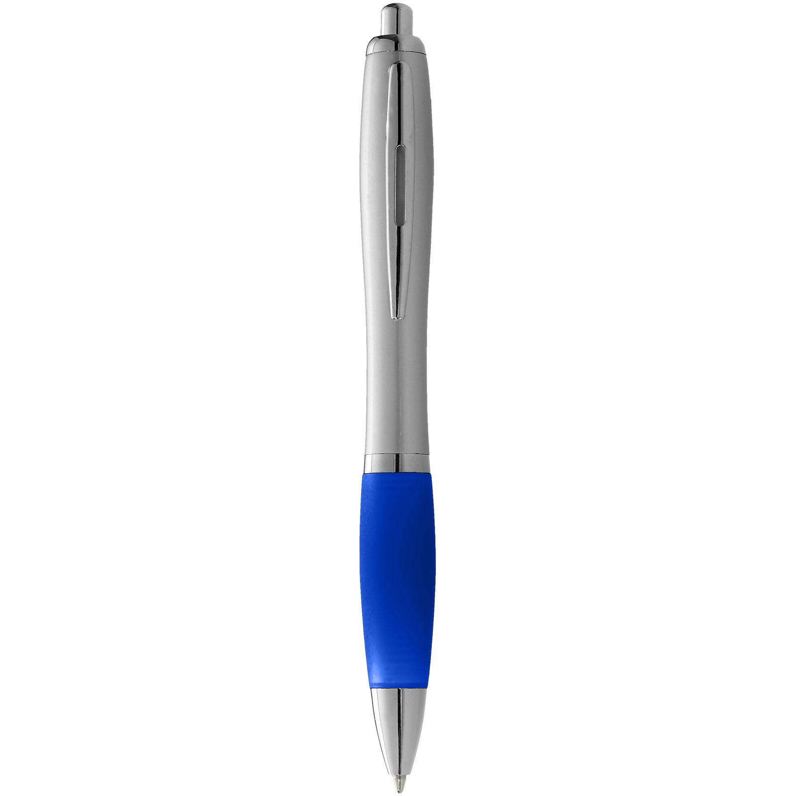 Advertising Ballpoint Pens - Nash ballpoint pen with silver barrel and coloured grip