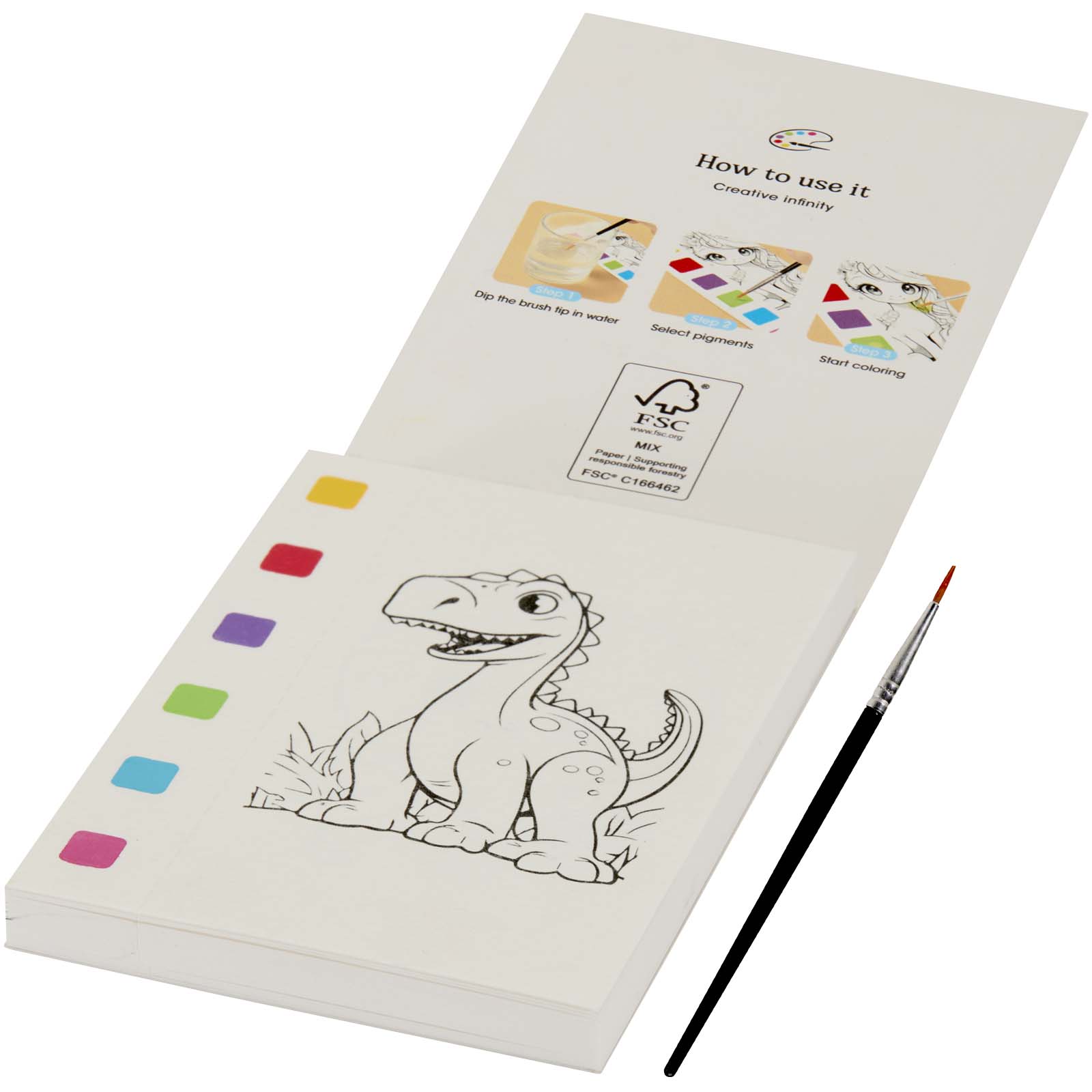 Sets de coloriage publicitaires - Livre de coloriage Quell et set de crayons pinceaux à eau