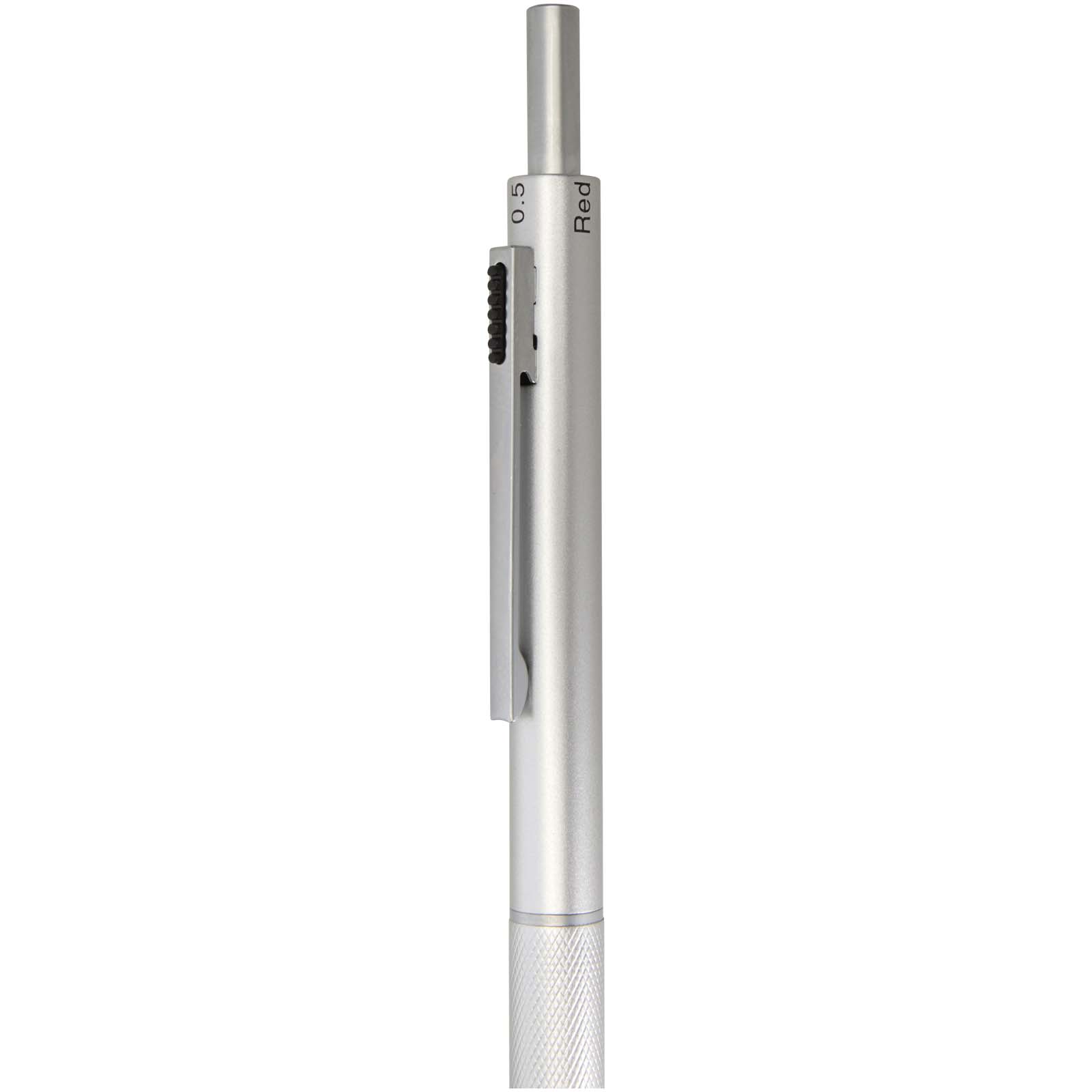 Stylos-bille publicitaires - Stylo à bille 4 en 1 RCS Tine en acier inoxydable recyclé - 4