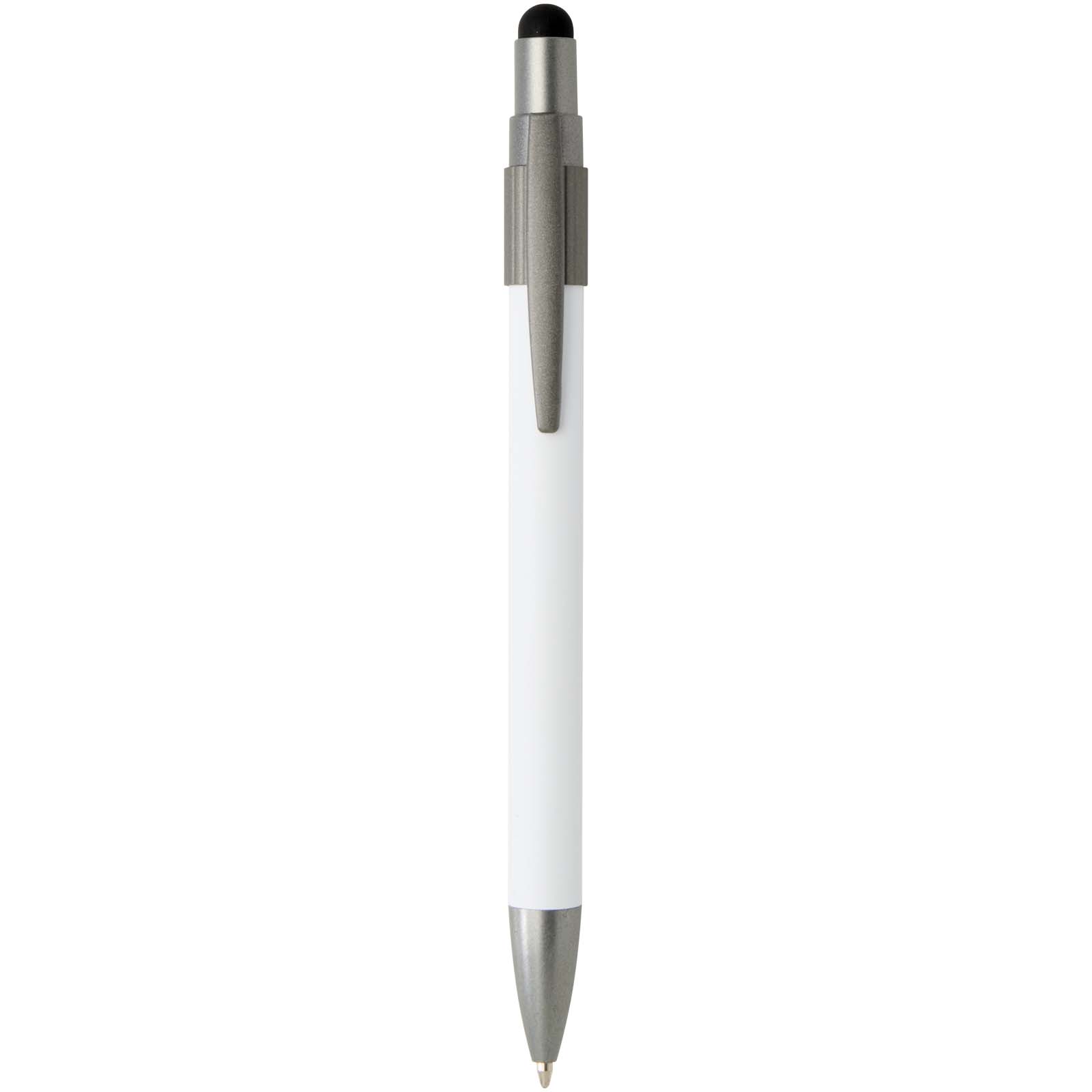 Stylo bille recyclé RCS avec stylet et toupie antistress (encre noire) Rill