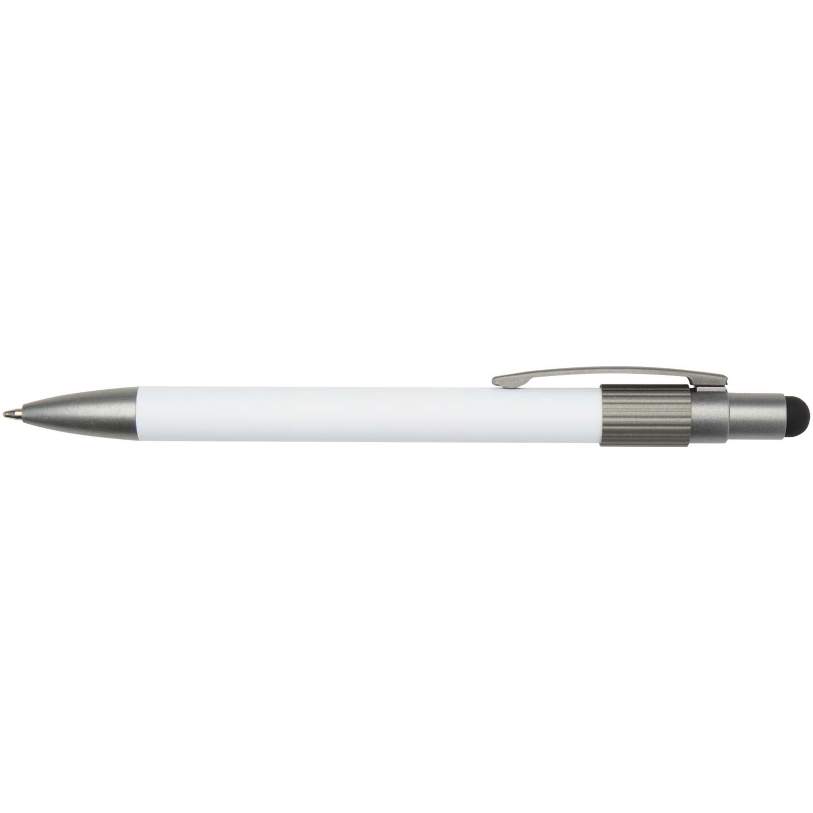 Stylos-bille publicitaires - Stylo bille recyclé RCS avec stylet et toupie antistress (encre noire) Rill - 1