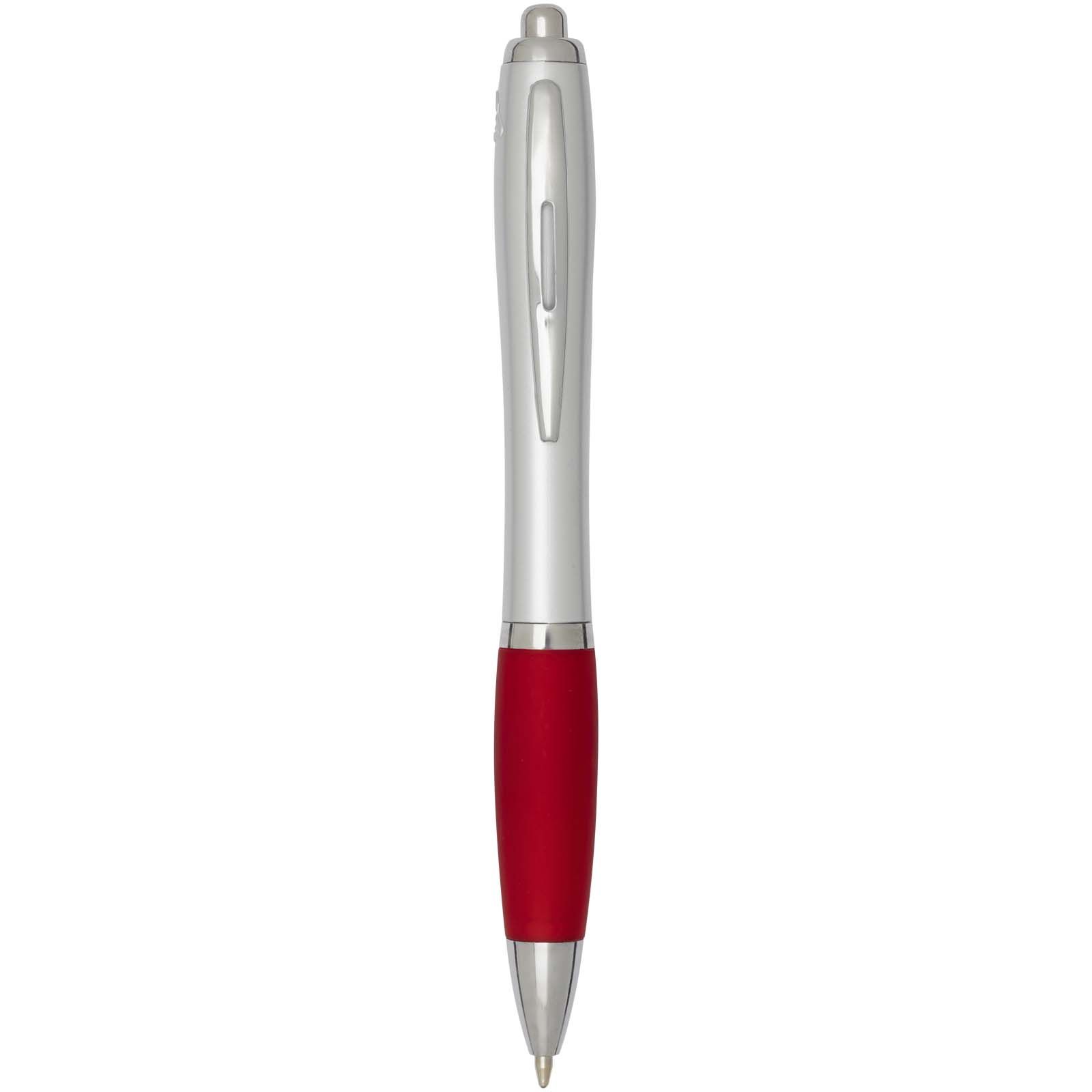 Pens & Writing - Nash RCS recycled plastic ballpoint pen with silver barrel and coloured grip (black ink)