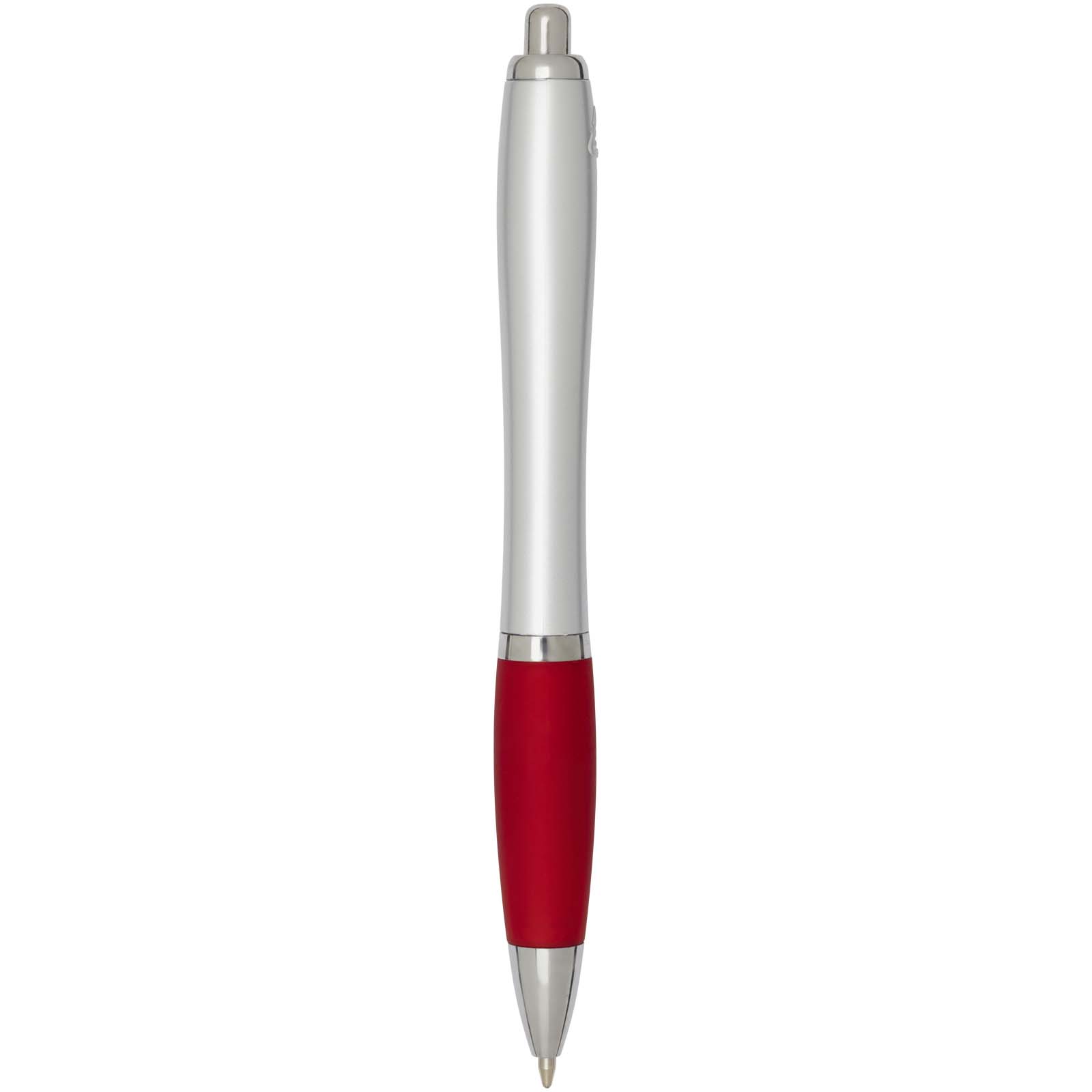 Advertising Ballpoint Pens - Nash RCS recycled plastic ballpoint pen with silver barrel and coloured grip (black ink) - 2