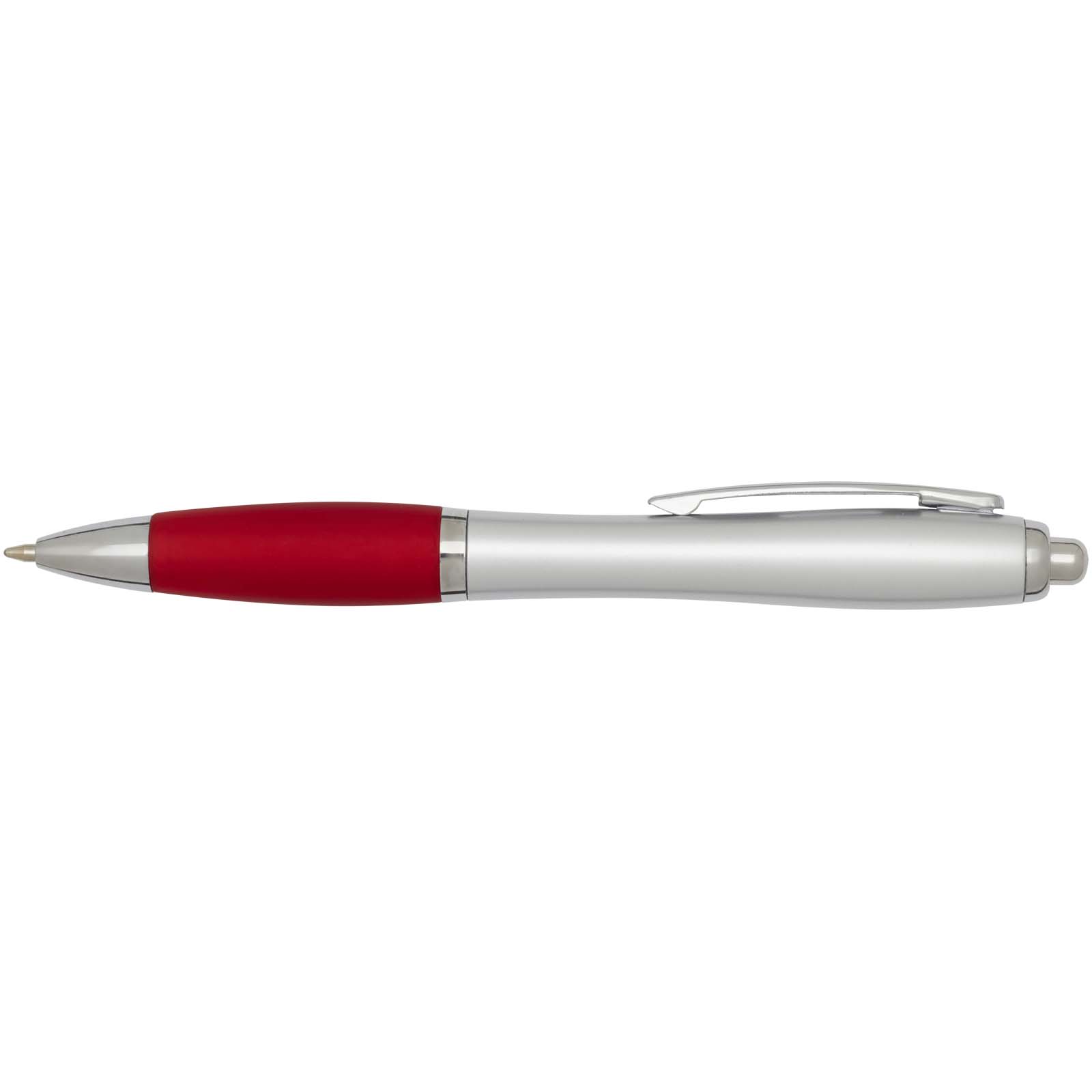 Advertising Ballpoint Pens - Nash RCS recycled plastic ballpoint pen with silver barrel and coloured grip (black ink) - 1