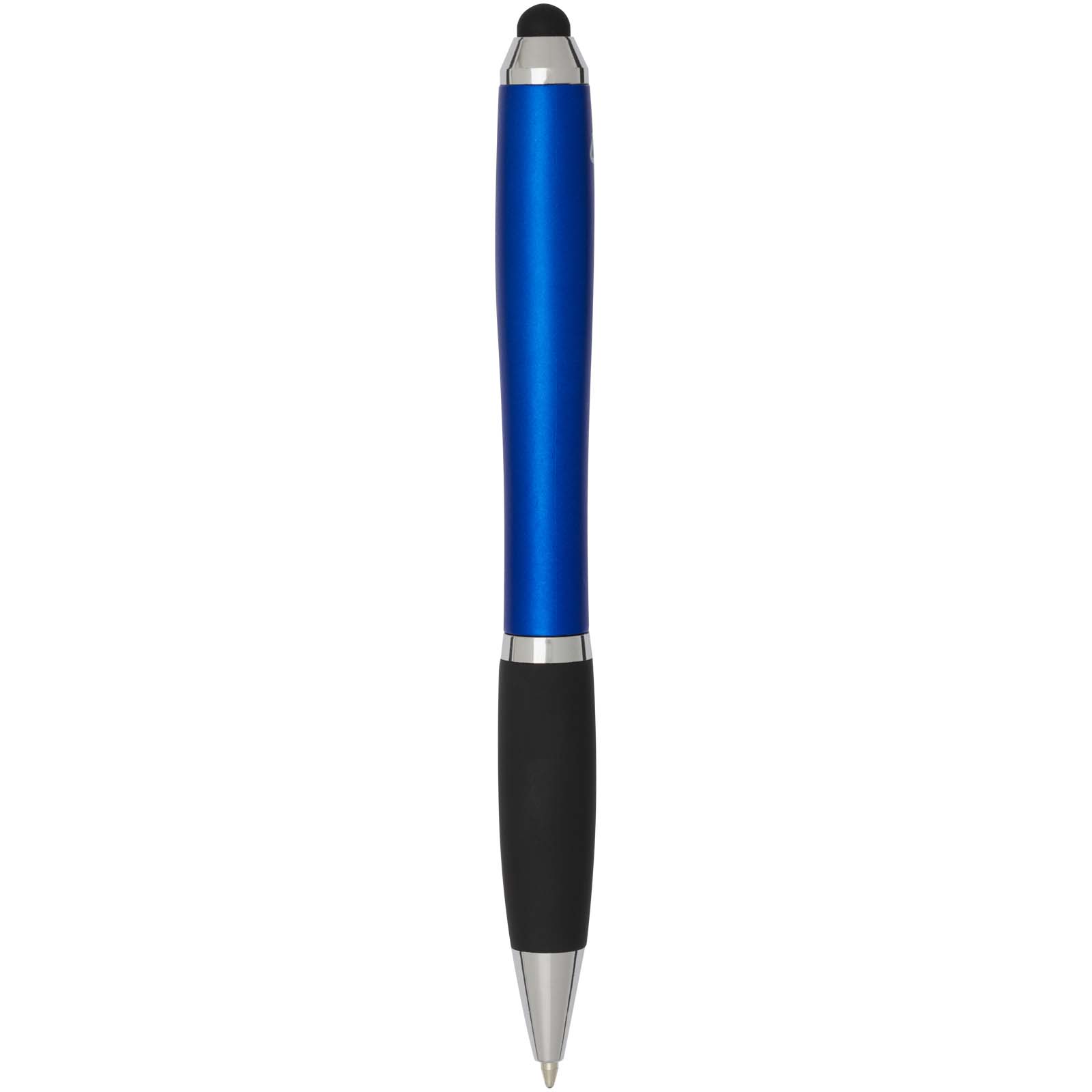 Advertising Ballpoint Pens - Nash RCS recycled plastic stylus ballpoint pen with coloured barrel and black grip (black ink) - 2
