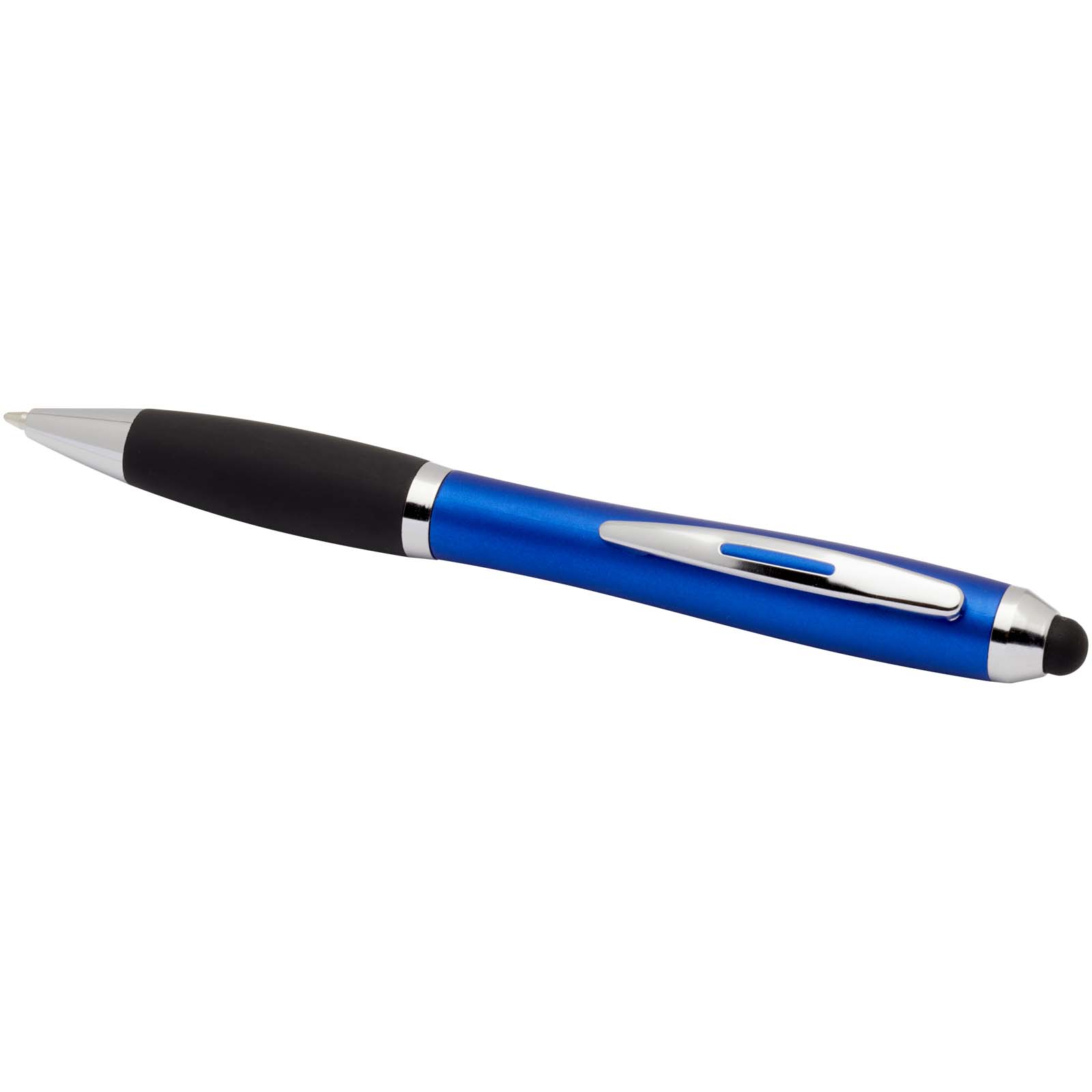 Advertising Ballpoint Pens - Nash RCS recycled plastic stylus ballpoint pen with coloured barrel and black grip (black ink) - 3