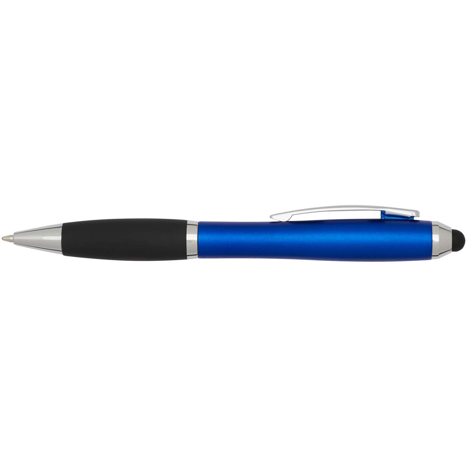 Advertising Ballpoint Pens - Nash RCS recycled plastic stylus ballpoint pen with coloured barrel and black grip (black ink) - 1