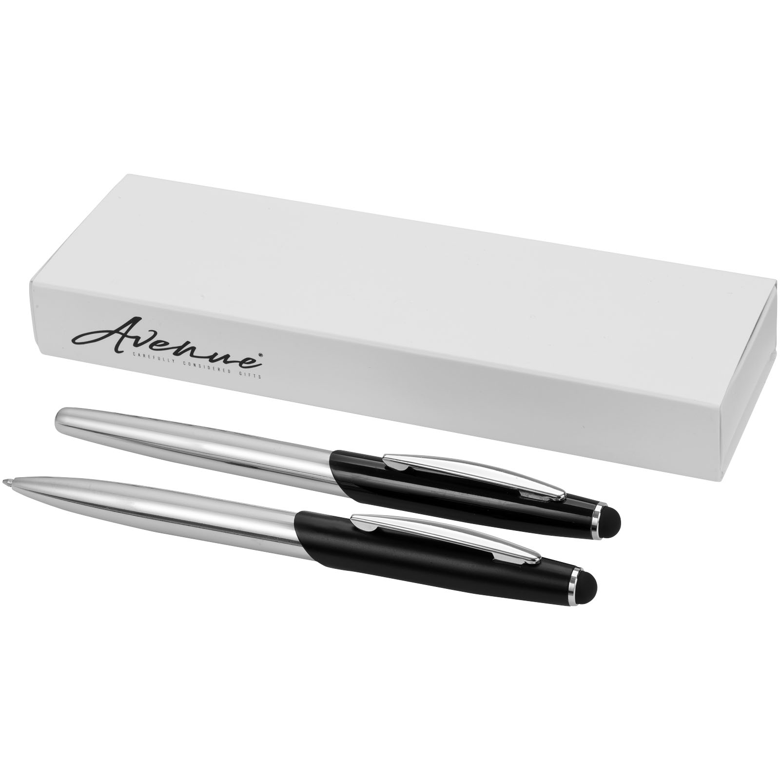 Advertising Ballpoint Pens - Geneva stylus ballpoint pen and rollerball pen set