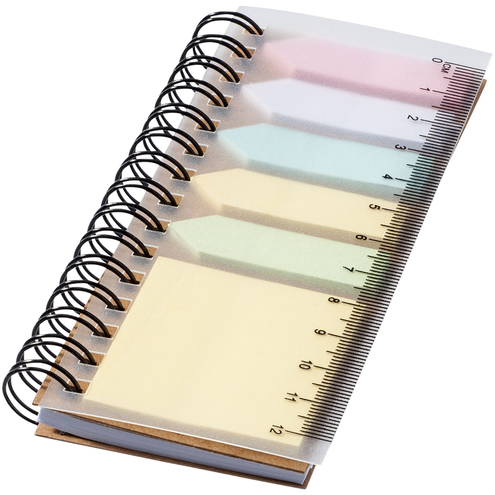Advertising Soft cover notebooks - Spinner spiral notebook with coloured sticky notes - 0