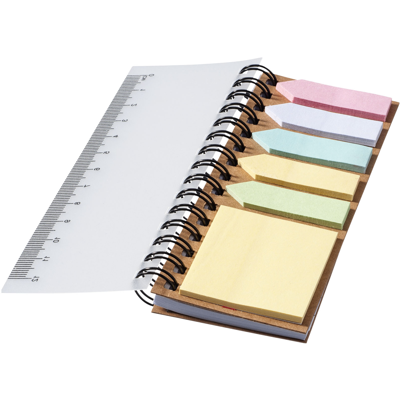 Advertising Soft cover notebooks - Spinner spiral notebook with coloured sticky notes - 3