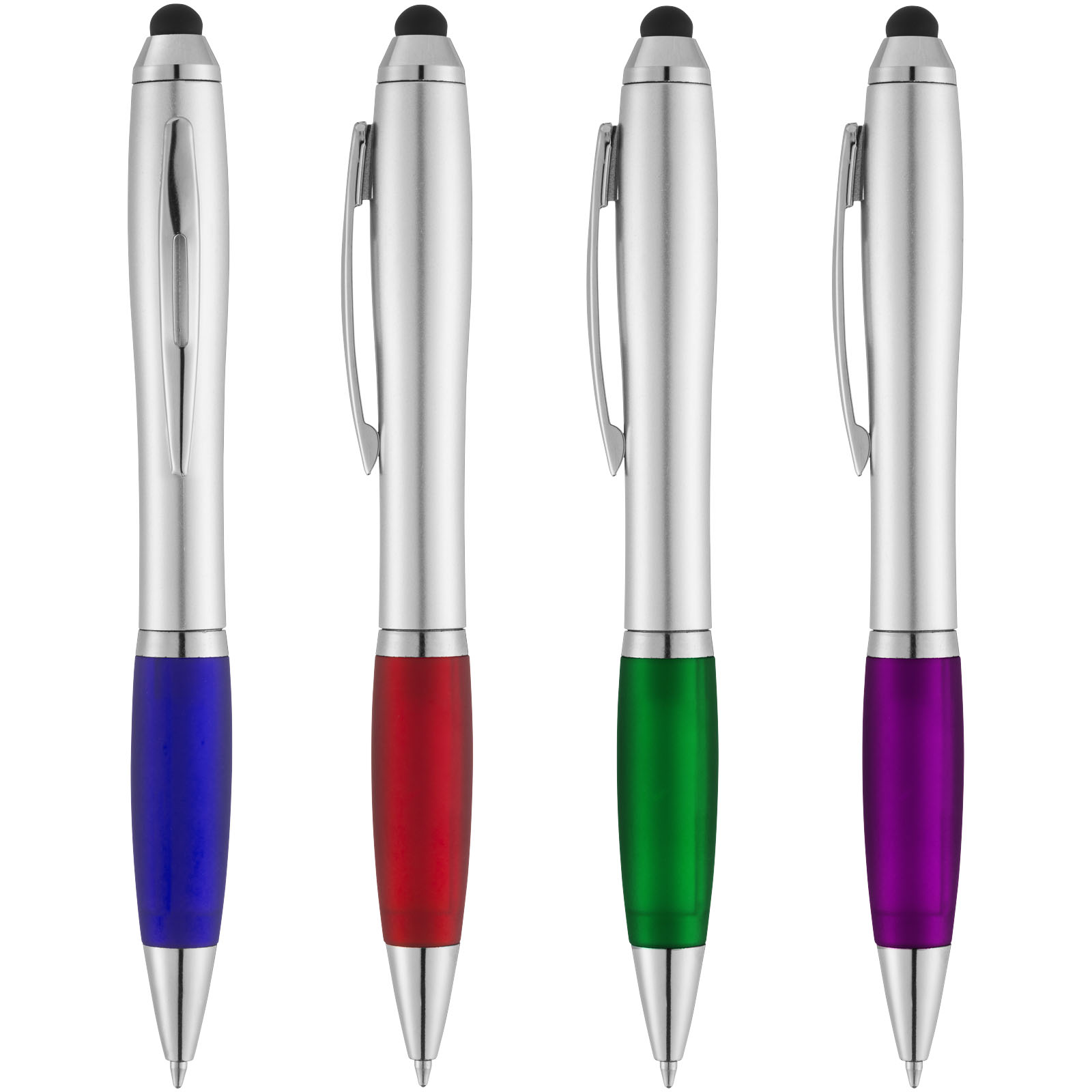 Advertising Ballpoint Pens - Nash stylus ballpoint with coloured grip - 2
