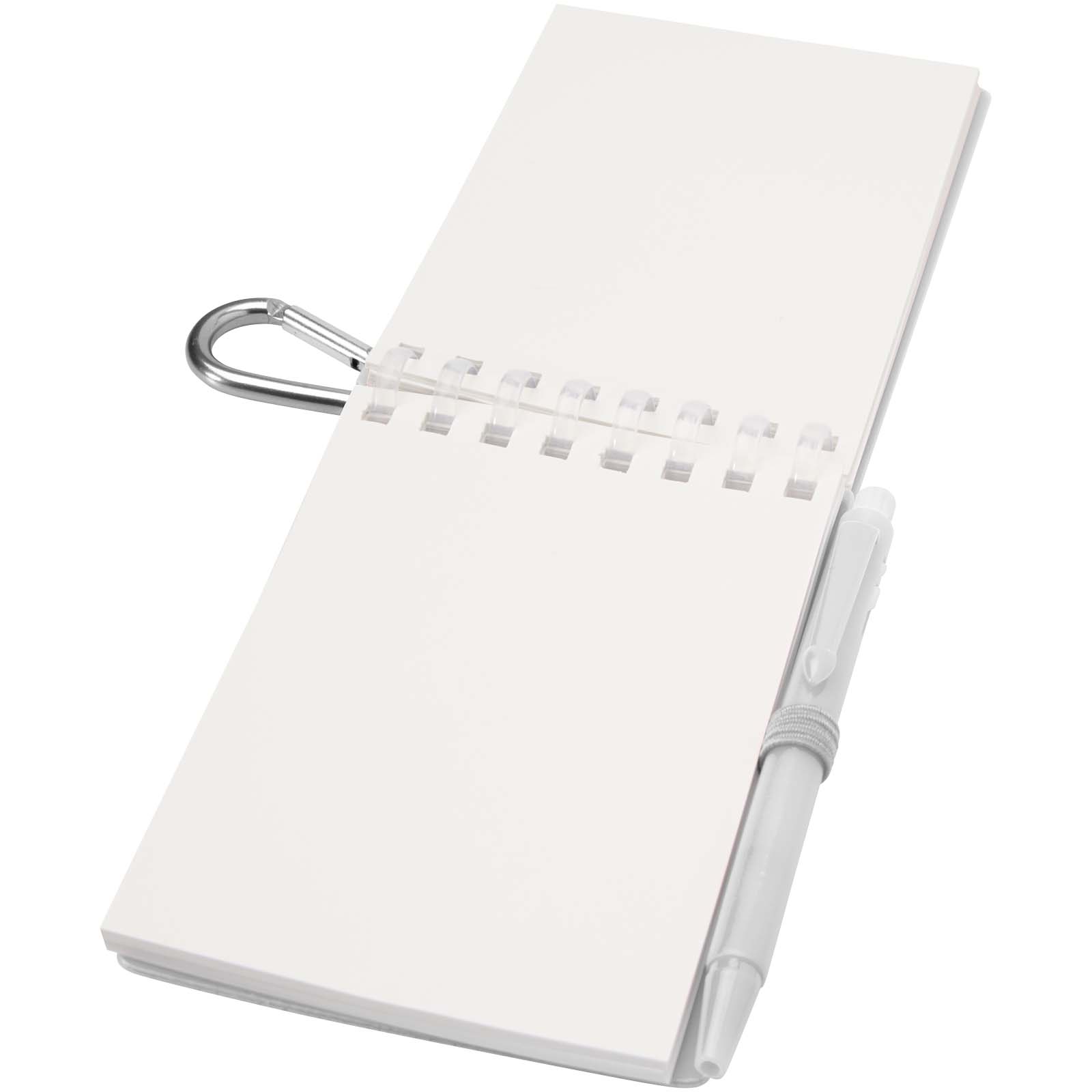 Parure de stylos publicitaires - Ensemble carnet souple d’extérieur recyclé et stylo bille (encre noire) Lig Mini - 3