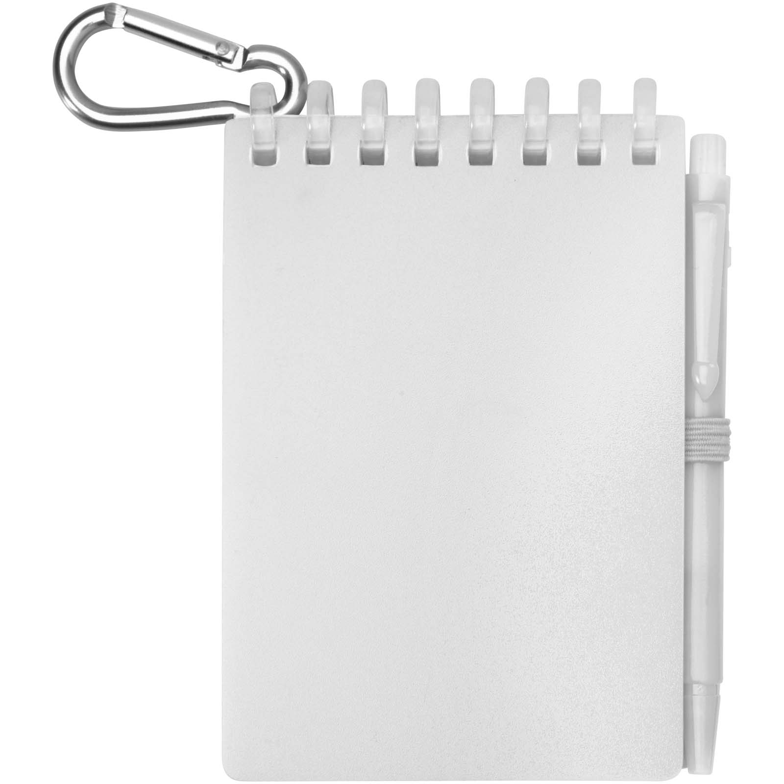 Parure de stylos publicitaires - Ensemble carnet souple d’extérieur recyclé et stylo bille (encre noire) Lig Mini - 1