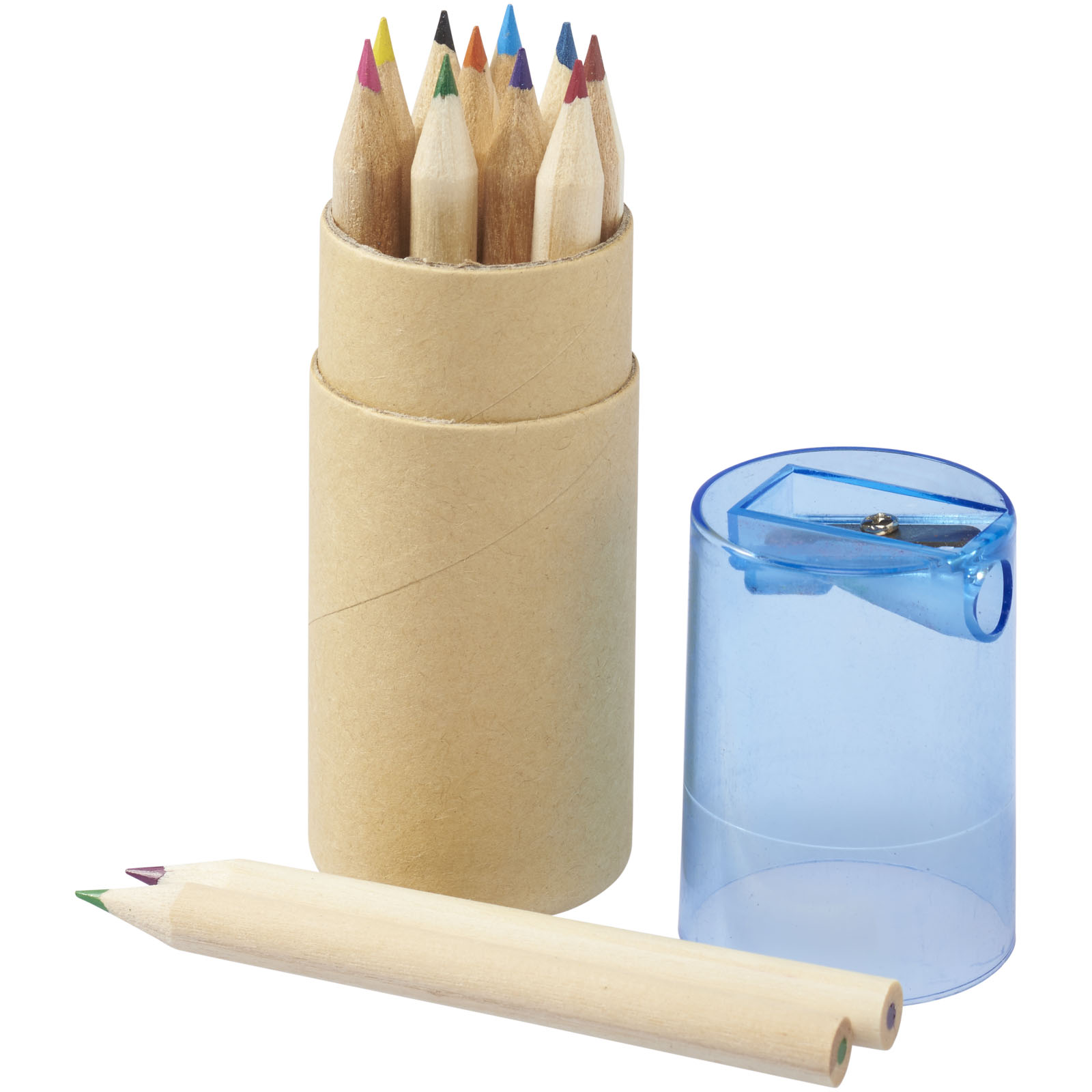 Stylos et écriture - Set de 12 crayons de couleur avec taille-crayon Hef