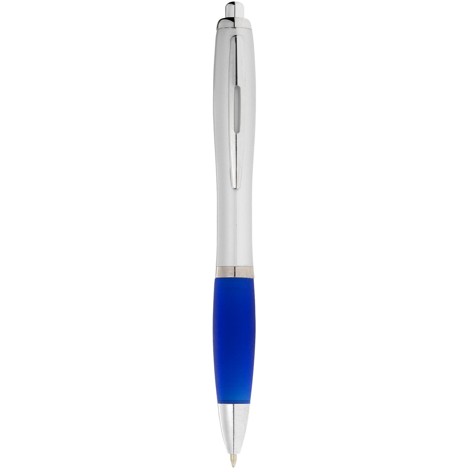 Pens & Writing - Nash ballpoint pen silver barrel and coloured grip