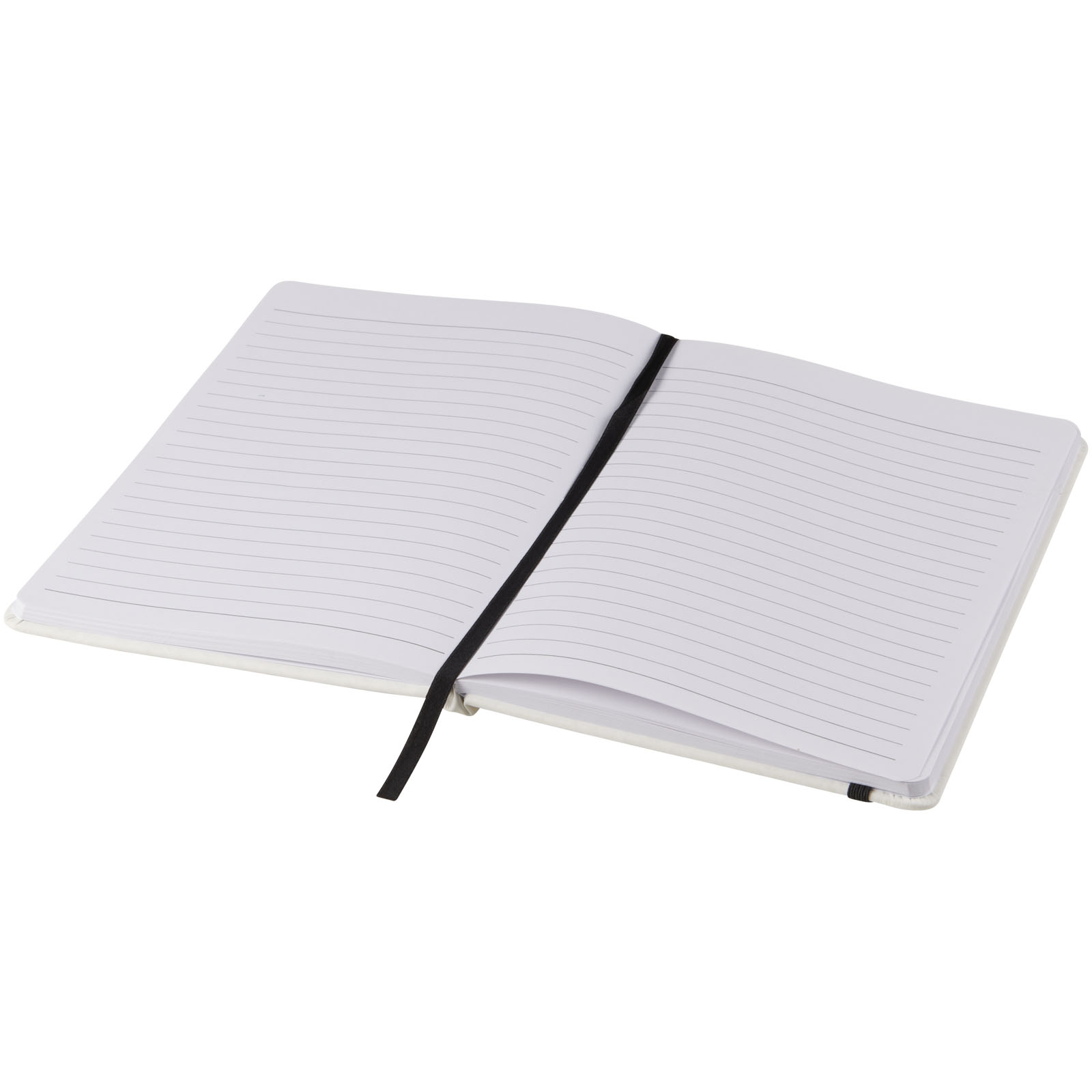 Advertising Hard cover notebooks - Spectrum A5 white notebook with coloured strap - 3