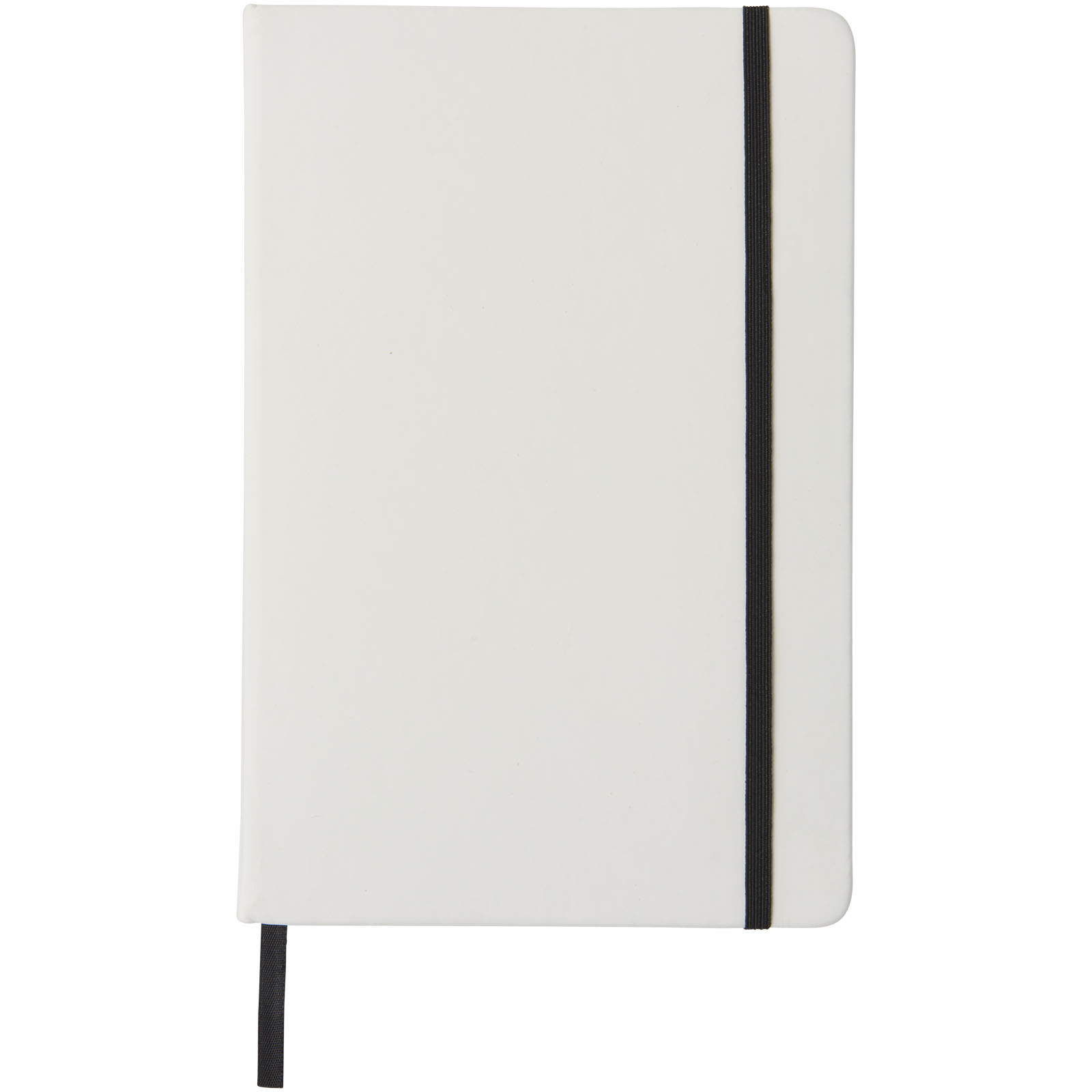 Bloc-notes couverture rigide publicitaires - Carnet de notes blanc A5 Spectrum avec élastique de couleur - 1