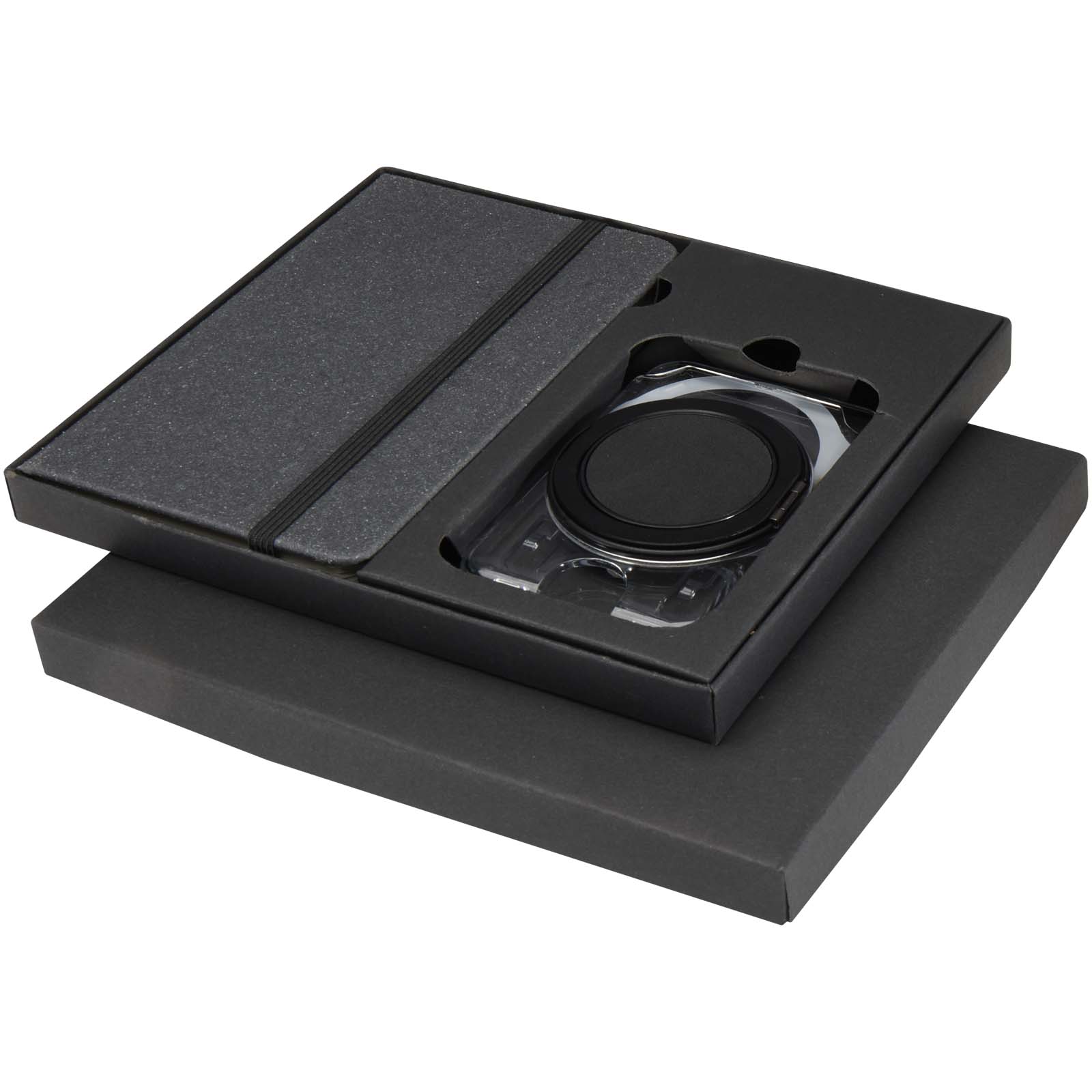 Carnets à couverture rigide publicitaires - Coffret cadeau Kern avec carnet à couverture rigide A6 et portefeuille MagSafe 