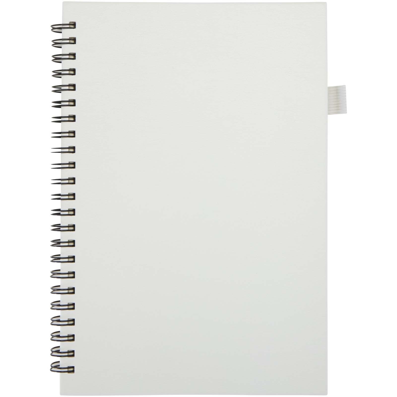 Carnets à couverture rigide publicitaires - Cahier à spirales Liss A5 à couverture rigide en plastique recyclé - 1