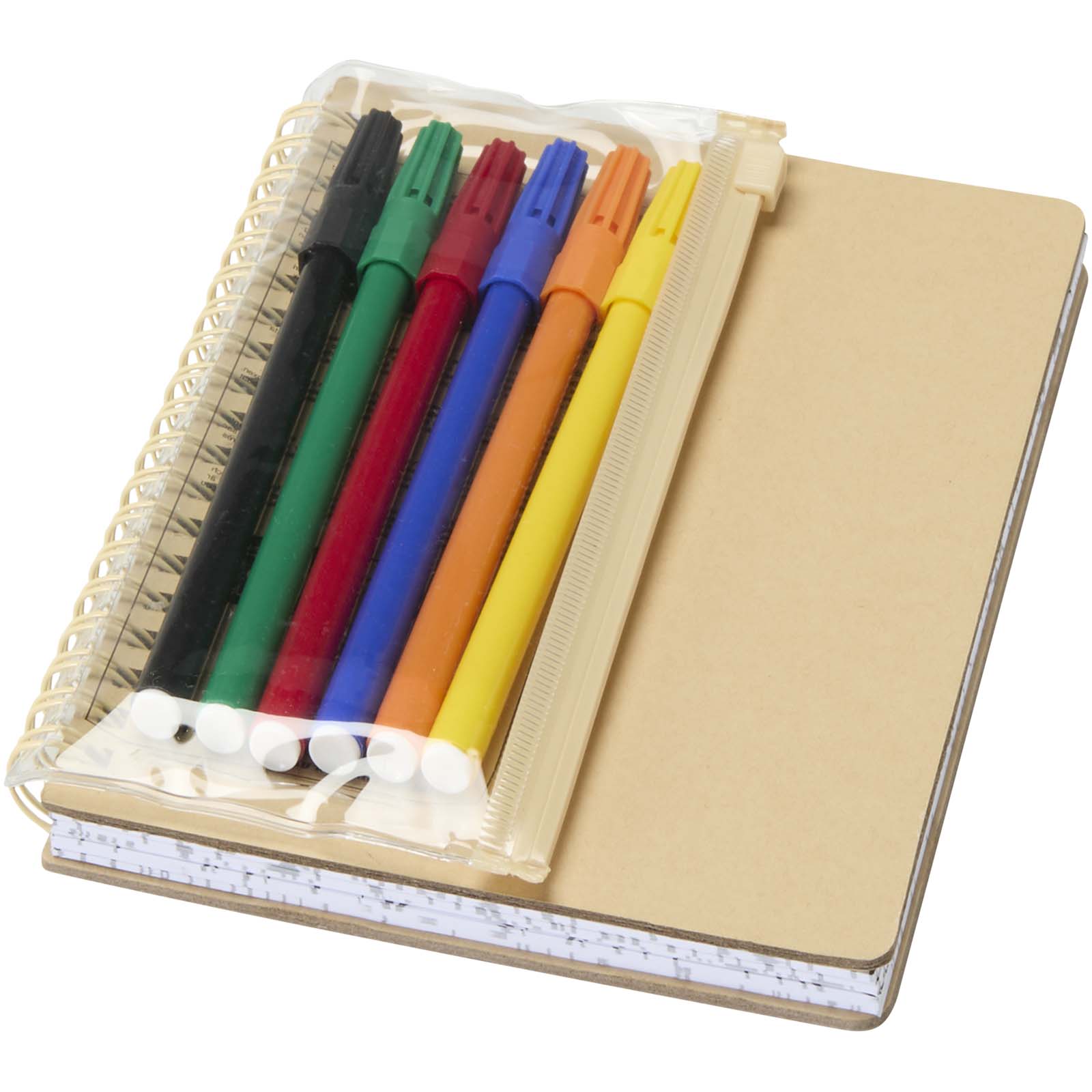 Sets de coloriage publicitaires - Cahier à couverture rigide Squiggle B6 et lot de marqueurs