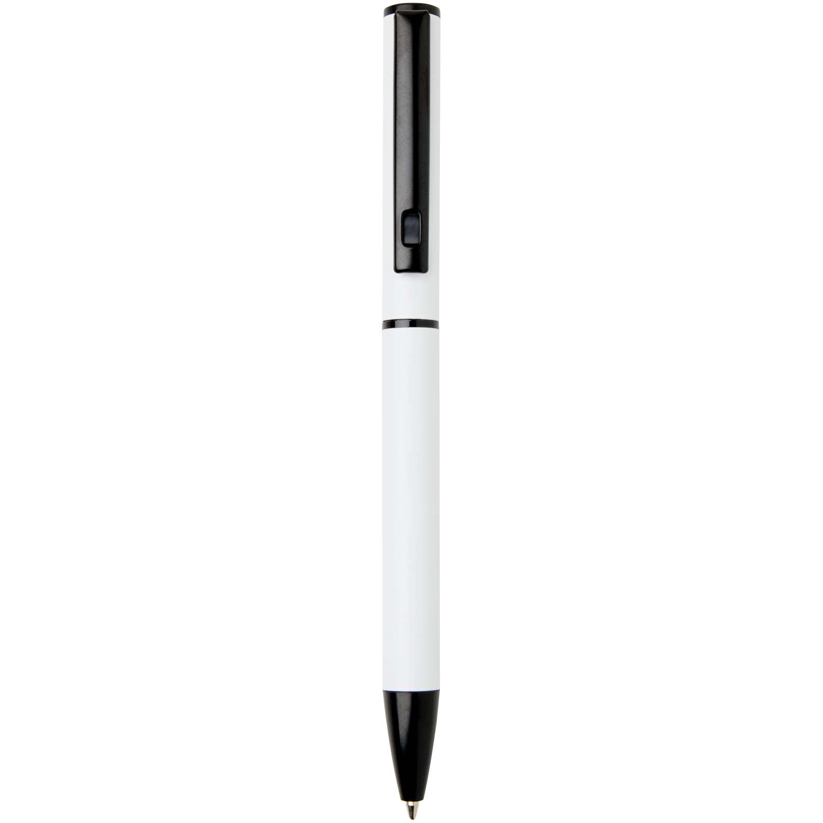 Stylos-bille publicitaires - Stylo à bille à ressort en aluminium recyclé Verton avec capuchon (encre bleue)
