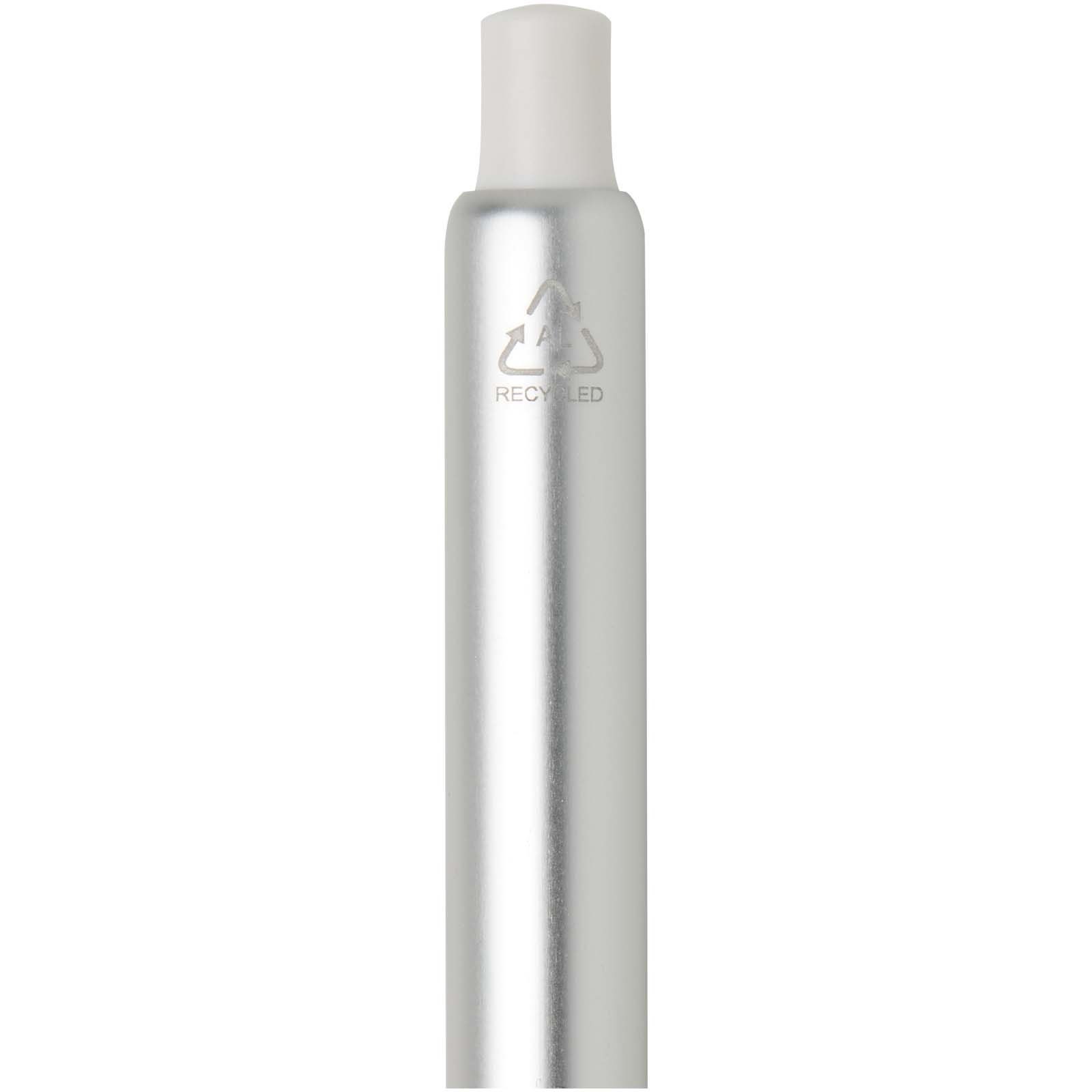 Stylos-bille publicitaires - Stylo à bille Soffit en aluminium recyclé, à mécanisme à clic et anodisé (encre bleue) - 2