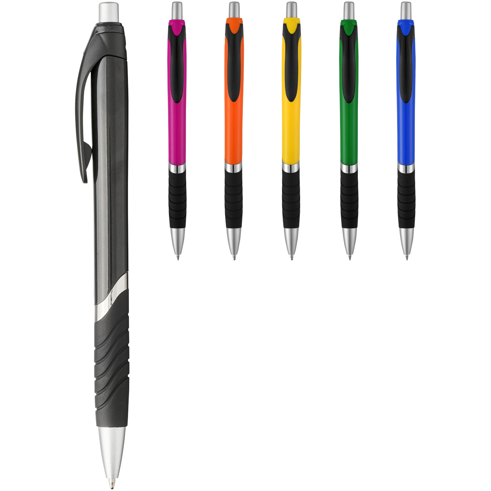 Advertising Ballpoint Pens - Turbo ballpoint pen with rubber grip - 0