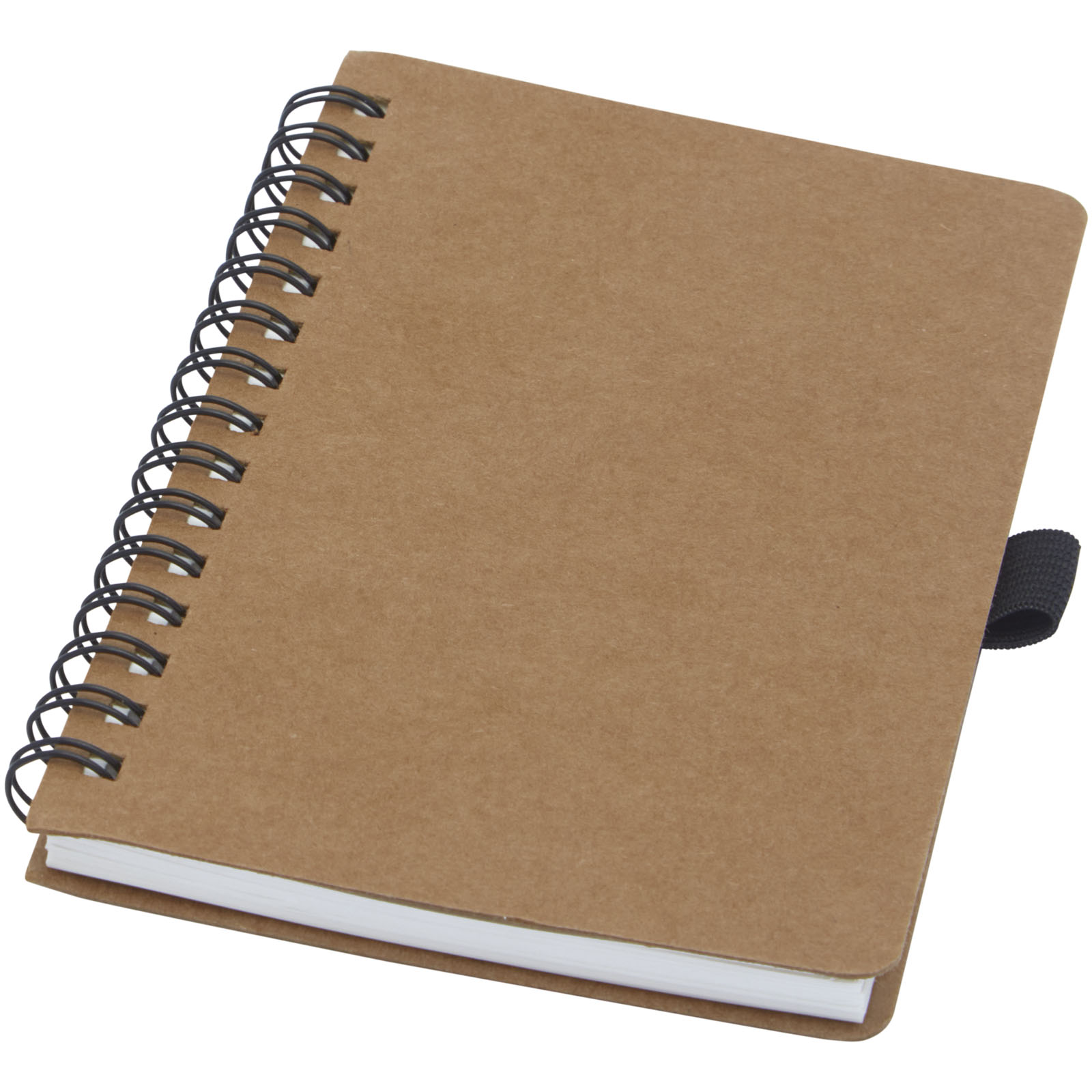 Advertising Notebooks - Cobble A6 wire-o recycled cardboard notebook with stone paper - 0