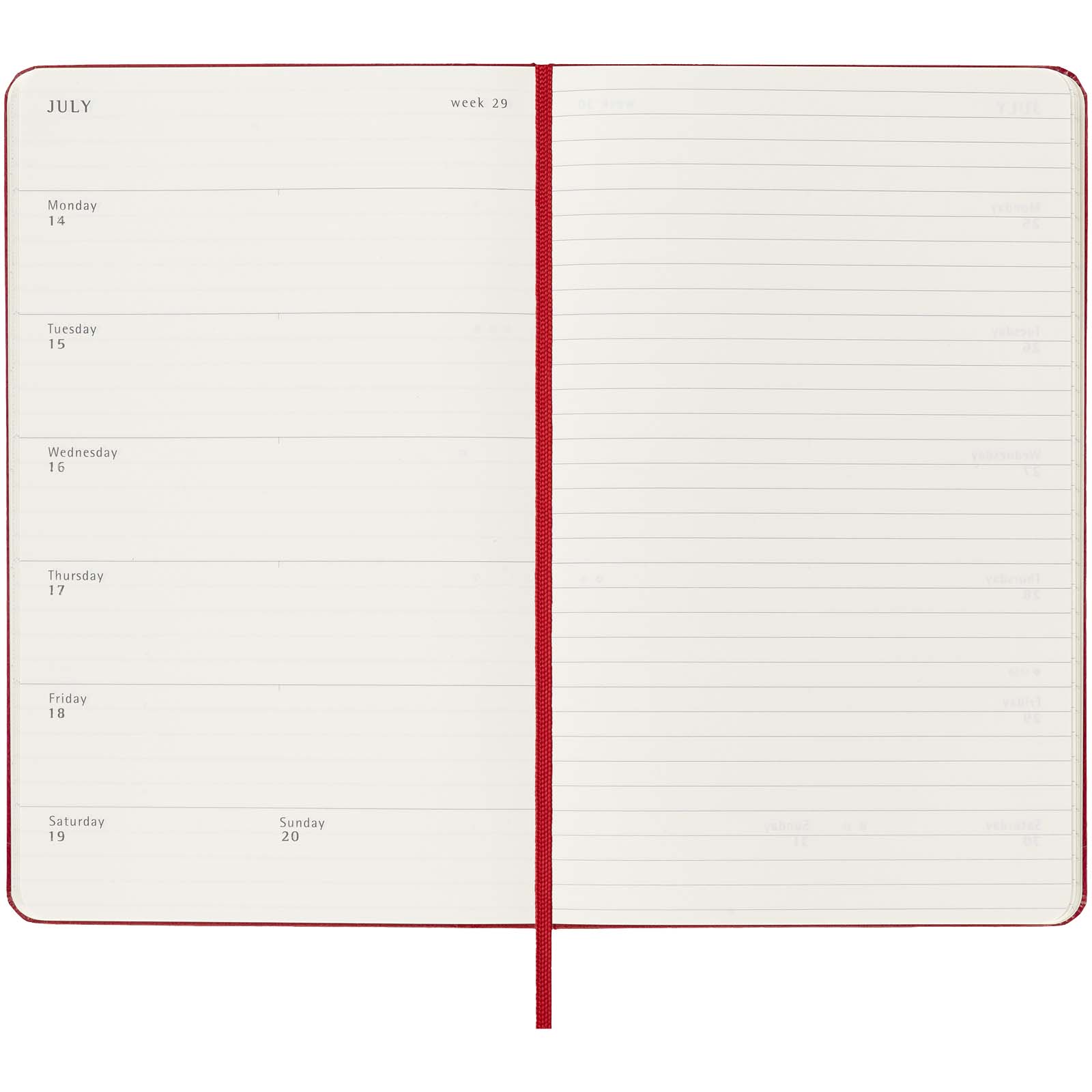 Bloc-notes couverture rigide publicitaires - Agenda L hebdomadaire 12 mois Moleskine à couverture rigide - 4