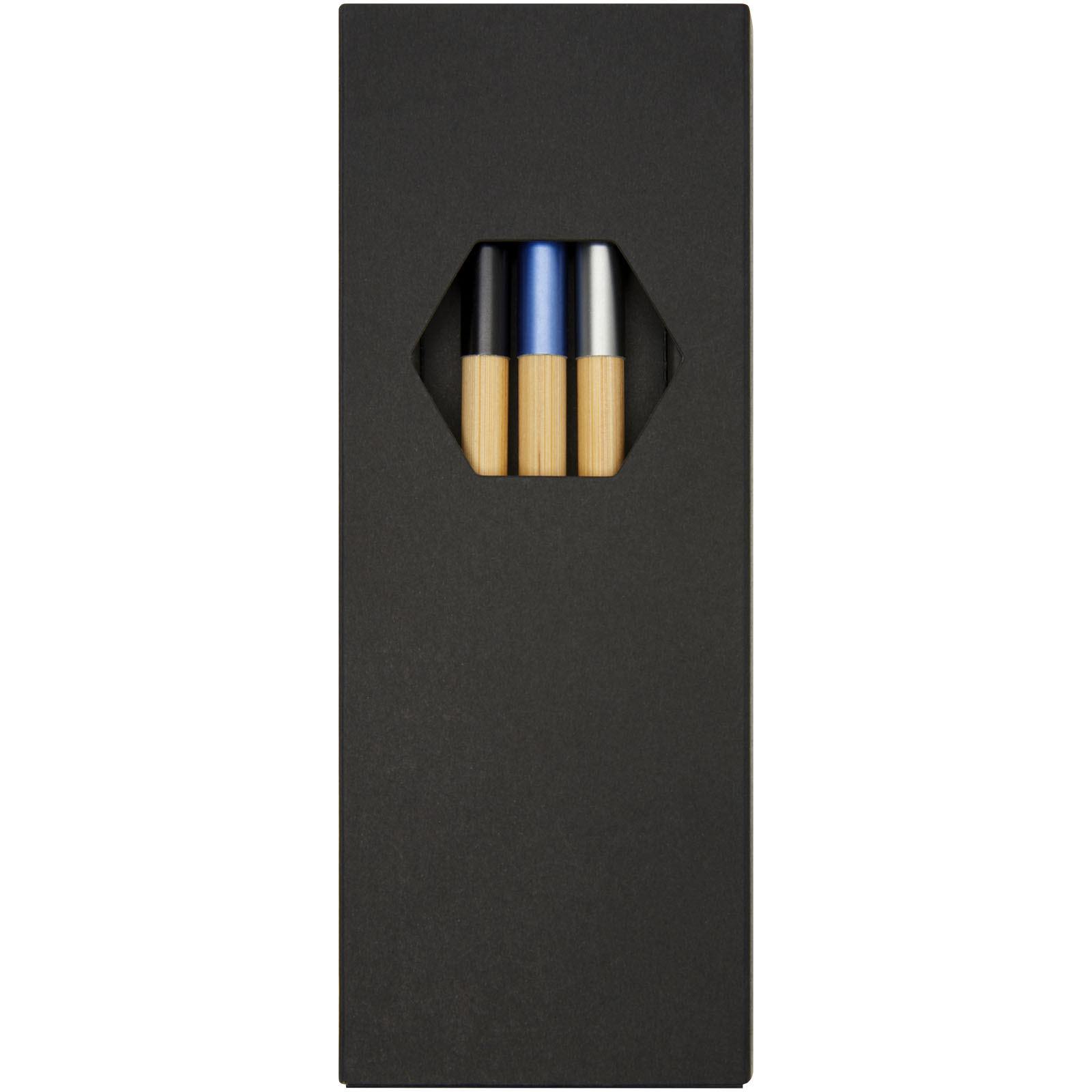 Parure de stylos publicitaires - Parure Kerf de stylos en bambou, 3 pièces - 4