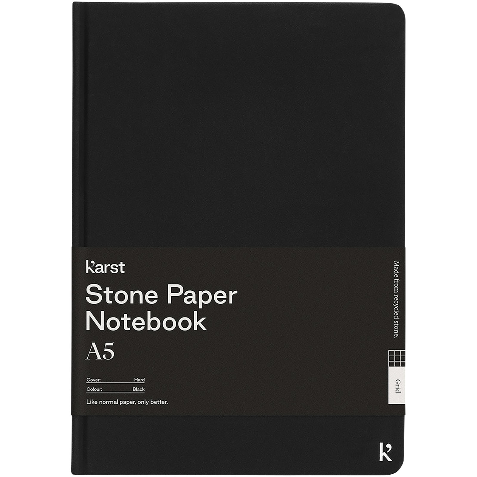 Bloc-notes couverture rigide publicitaires - Carnet de notes Karst® A5 avec papier de pierre à couverture rigide - Carré - 1