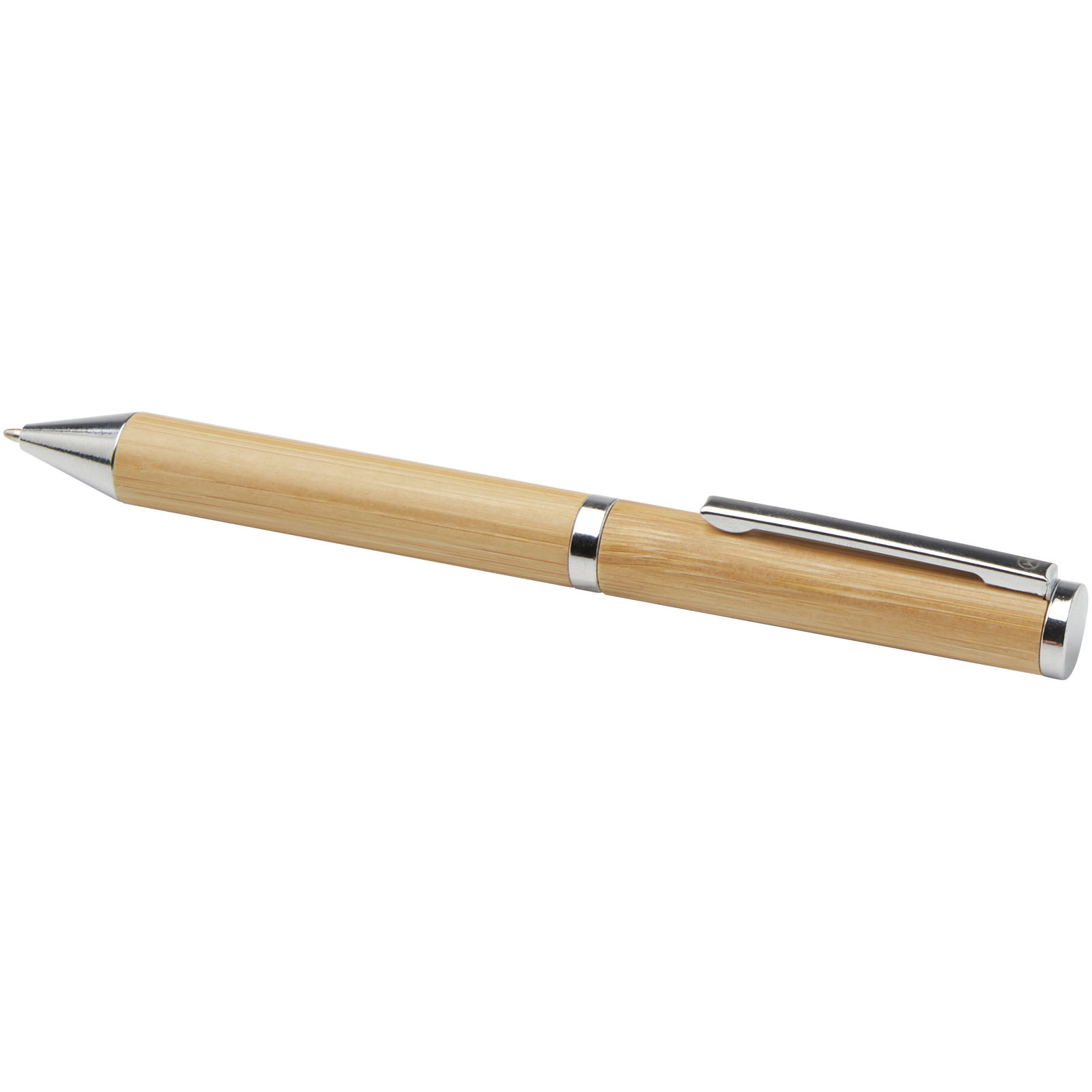 Parure de stylos publicitaires - Coffret cadeau stylo bille et stylo roller Apolys en bambou  - 4