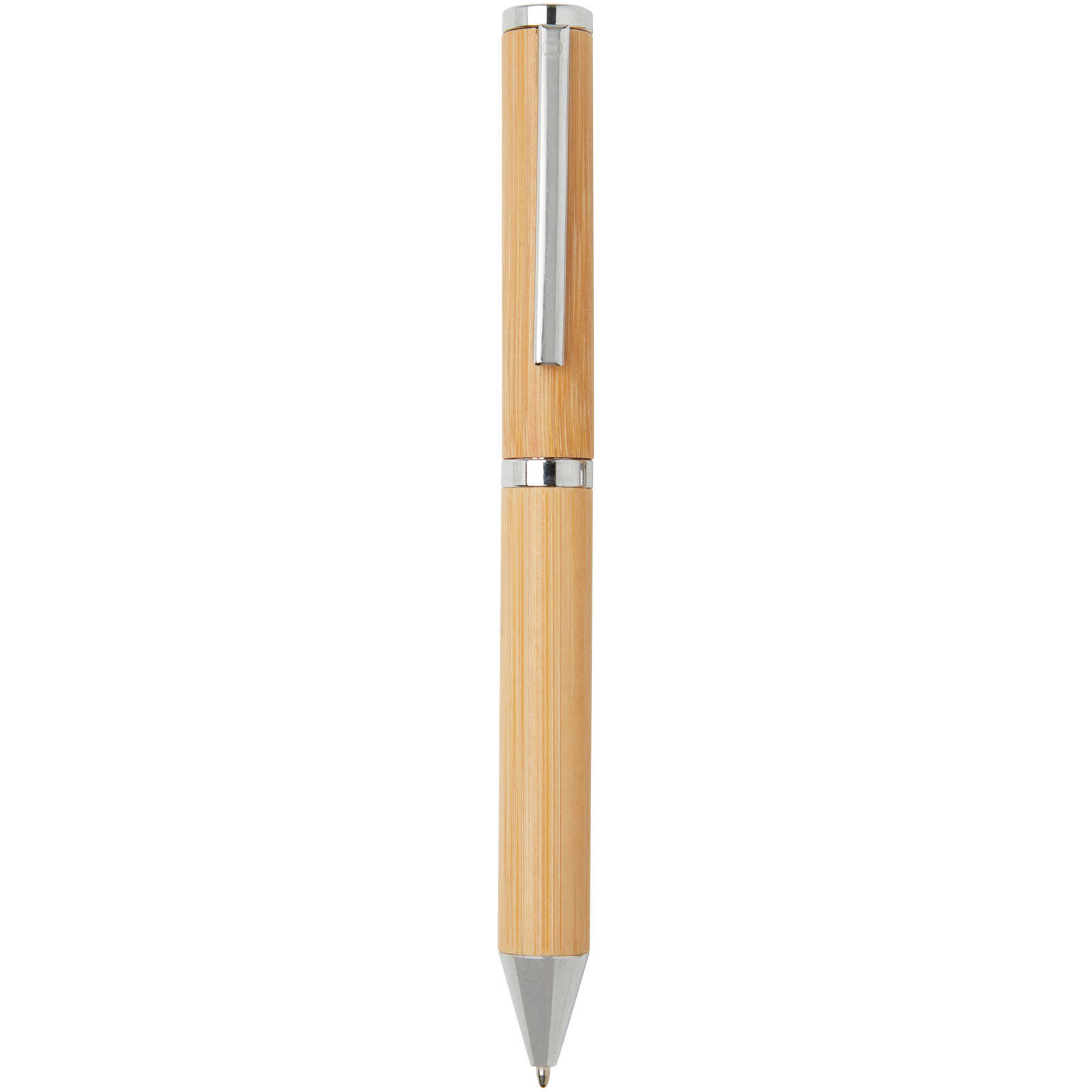Parure de stylos publicitaires - Coffret cadeau stylo bille et stylo roller Apolys en bambou  - 2