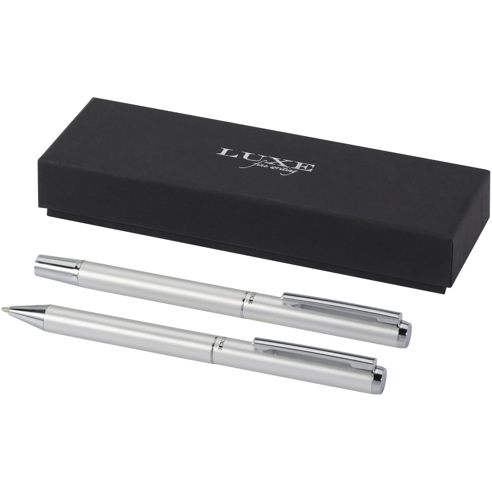 Stylos et écriture - Ensemble-cadeau stylo bille et stylo roller Lucetto en aluminium recyclé