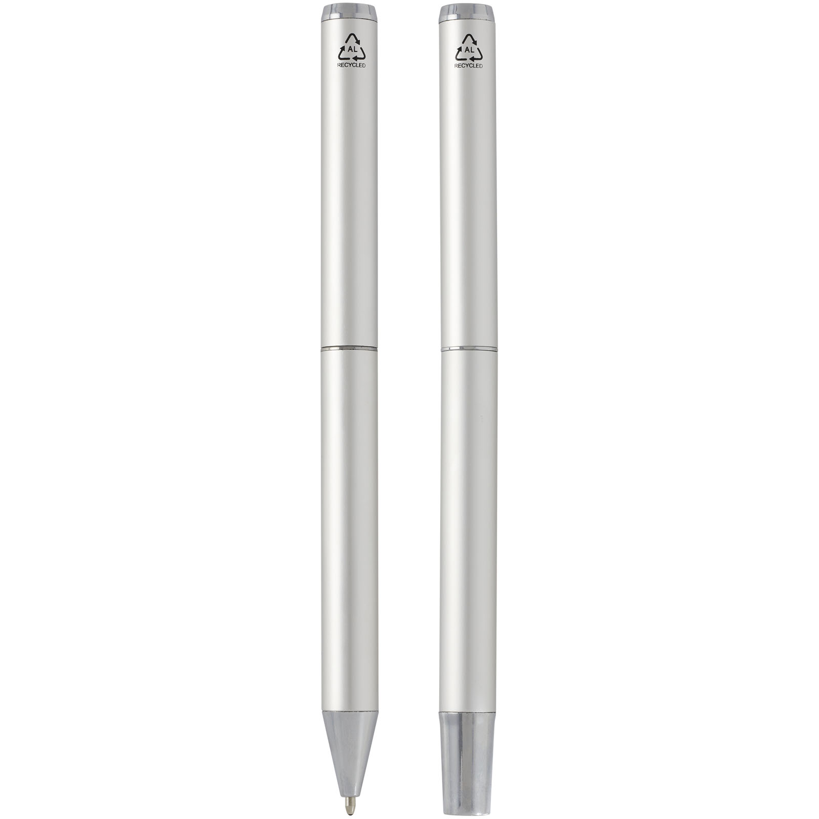 Parure de stylos publicitaires - Ensemble-cadeau stylo bille et stylo roller Lucetto en aluminium recyclé - 3