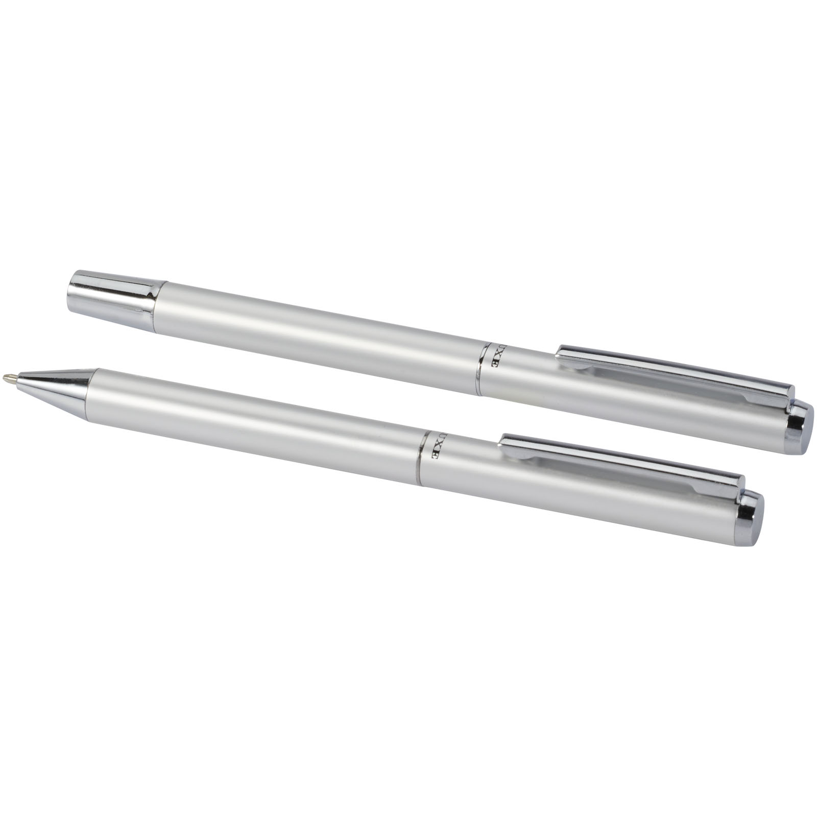 Parure de stylos publicitaires - Ensemble-cadeau stylo bille et stylo roller Lucetto en aluminium recyclé - 4