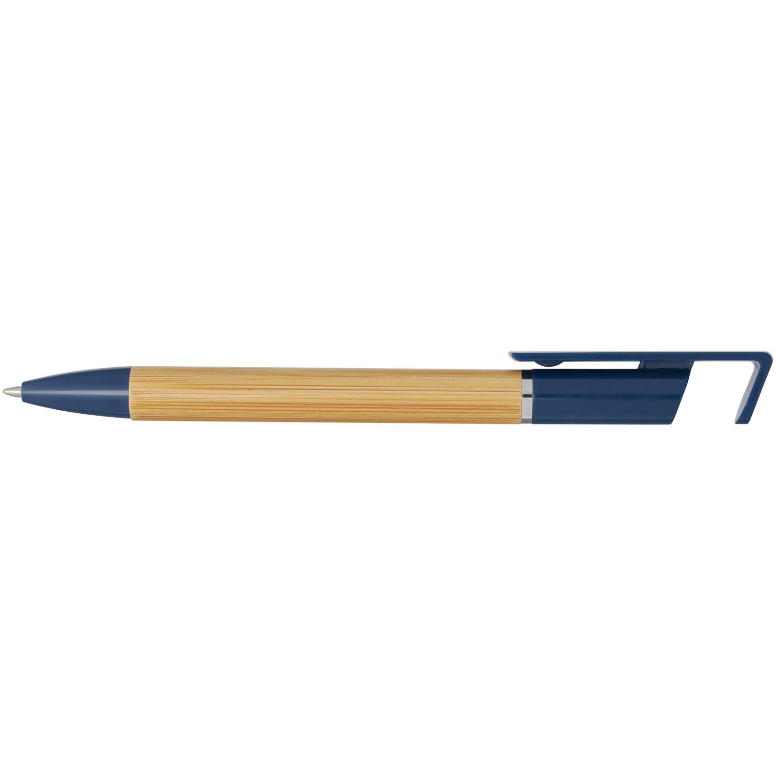 Stylos-bille publicitaires - Stylo support de téléphone Delfina (encre noire) - 1