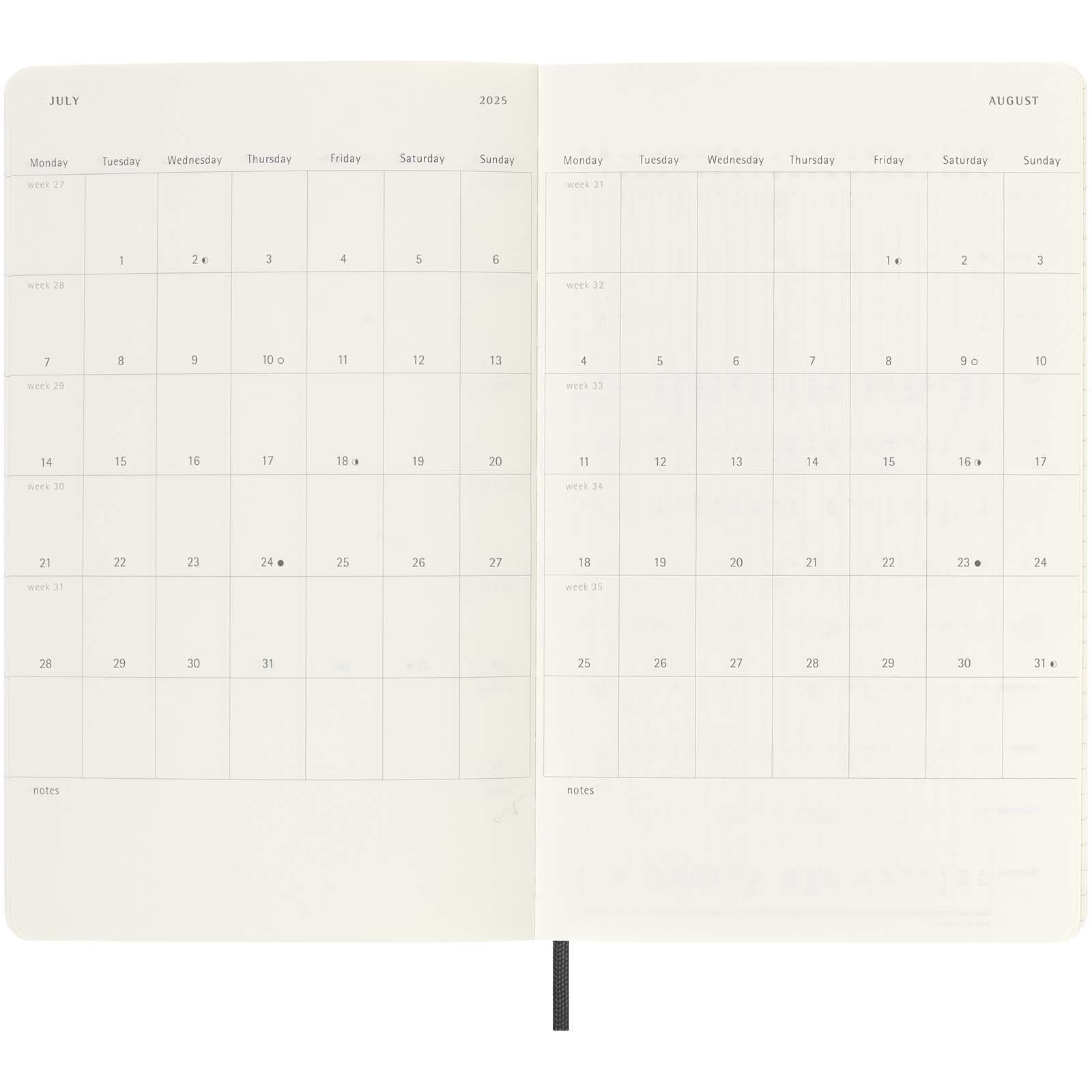Bloc-notes couverture souple publicitaires - Agenda L quotidien 12 mois Moleskine à couverture souple - 5