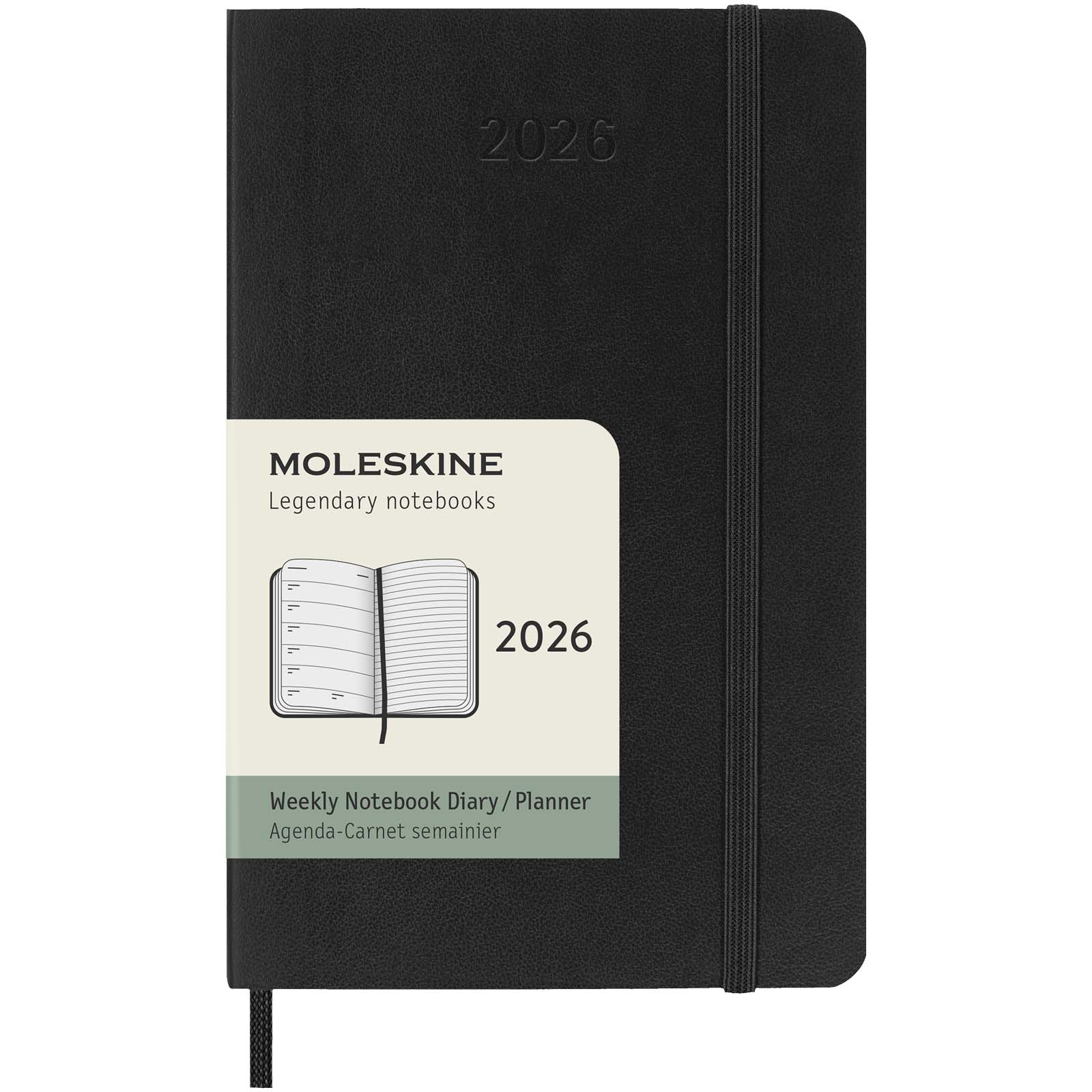Bloc-notes couverture souple publicitaires - Agenda de poche hebdomadaire 12 mois Moleskine à couverture souple