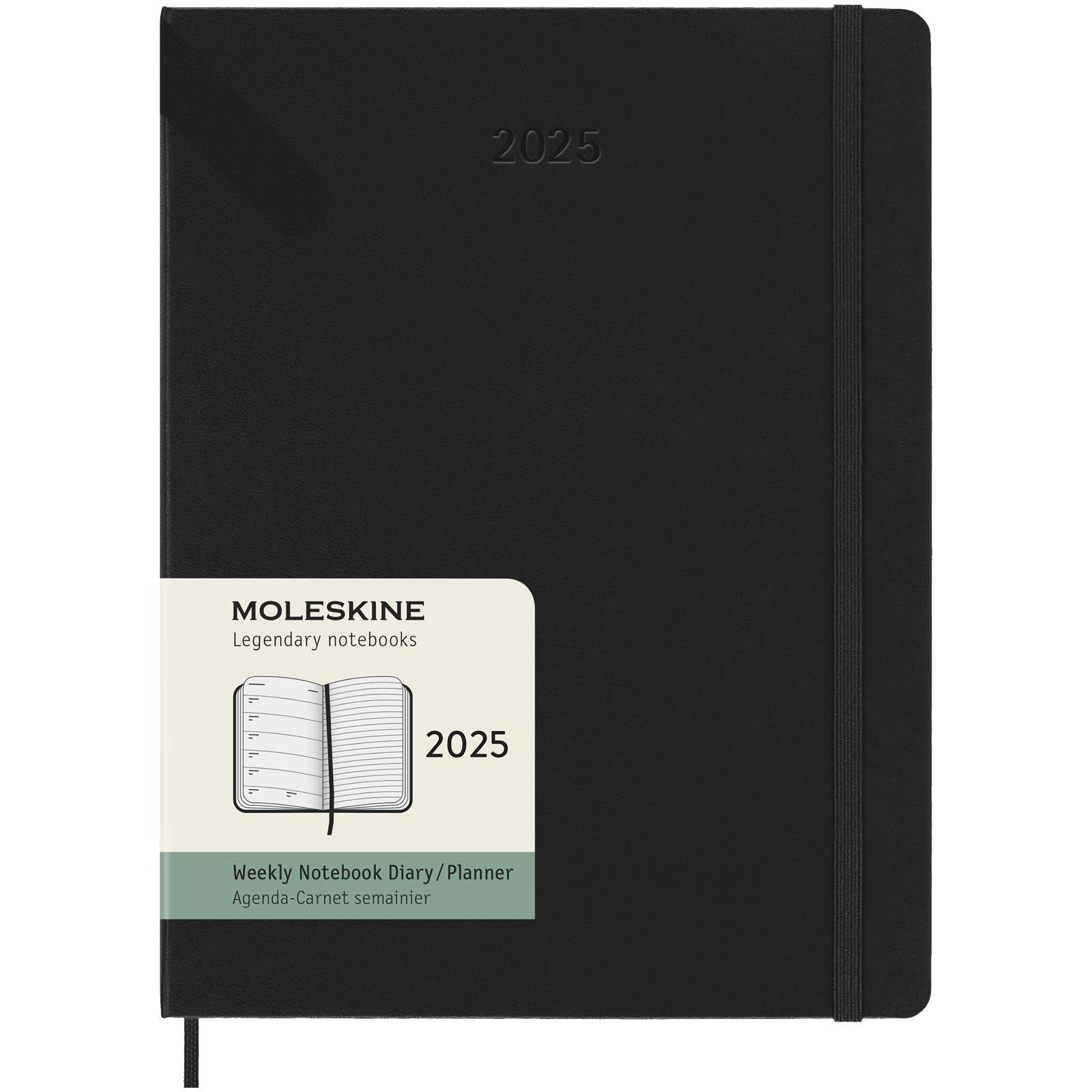 Bloc-notes couverture rigide publicitaires - Agenda XL hebdomadaire 12 mois Moleskine à couverture rigide