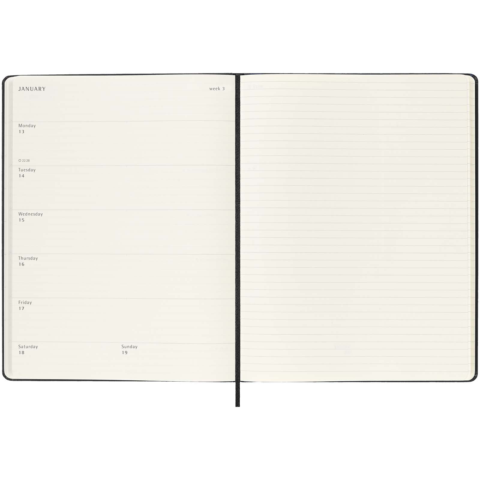 Bloc-notes couverture rigide publicitaires - Agenda XL hebdomadaire 12 mois Moleskine à couverture rigide - 4