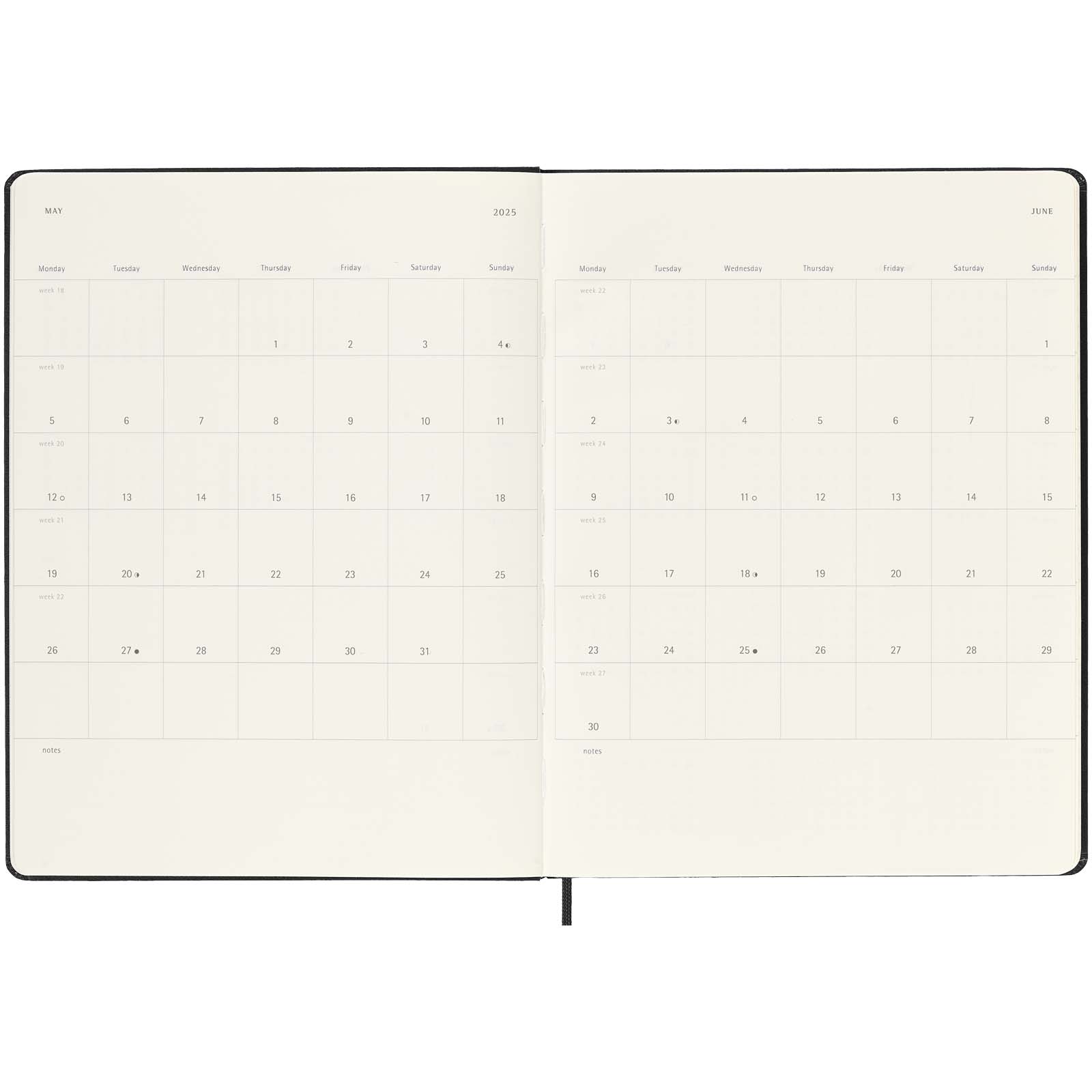 Bloc-notes couverture rigide publicitaires - Agenda XL hebdomadaire 12 mois Moleskine à couverture rigide - 5
