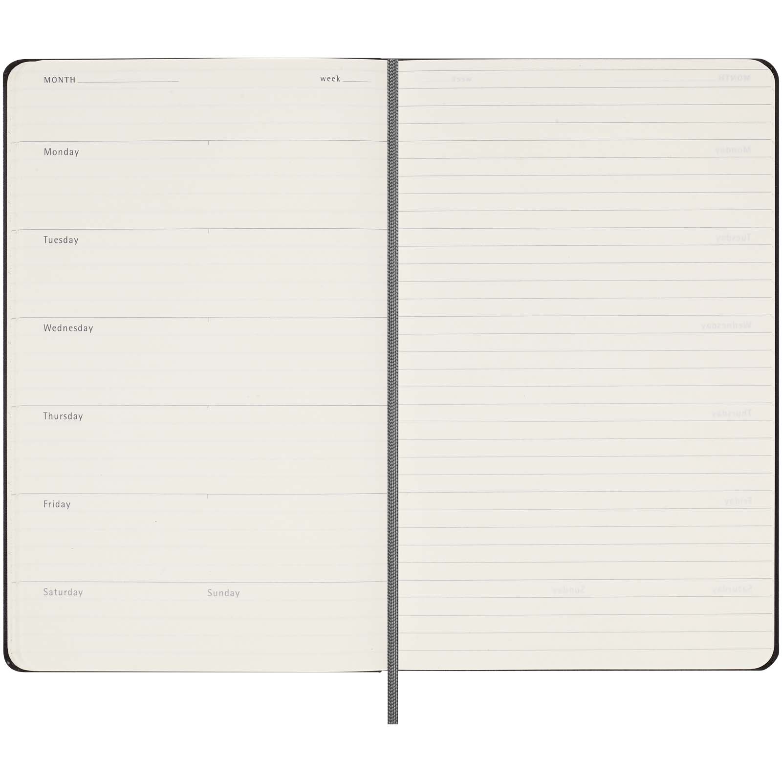 Bloc-notes couverture rigide publicitaires - Agenda L hebdomadaire non daté Moleskine à couverture rigide - 4