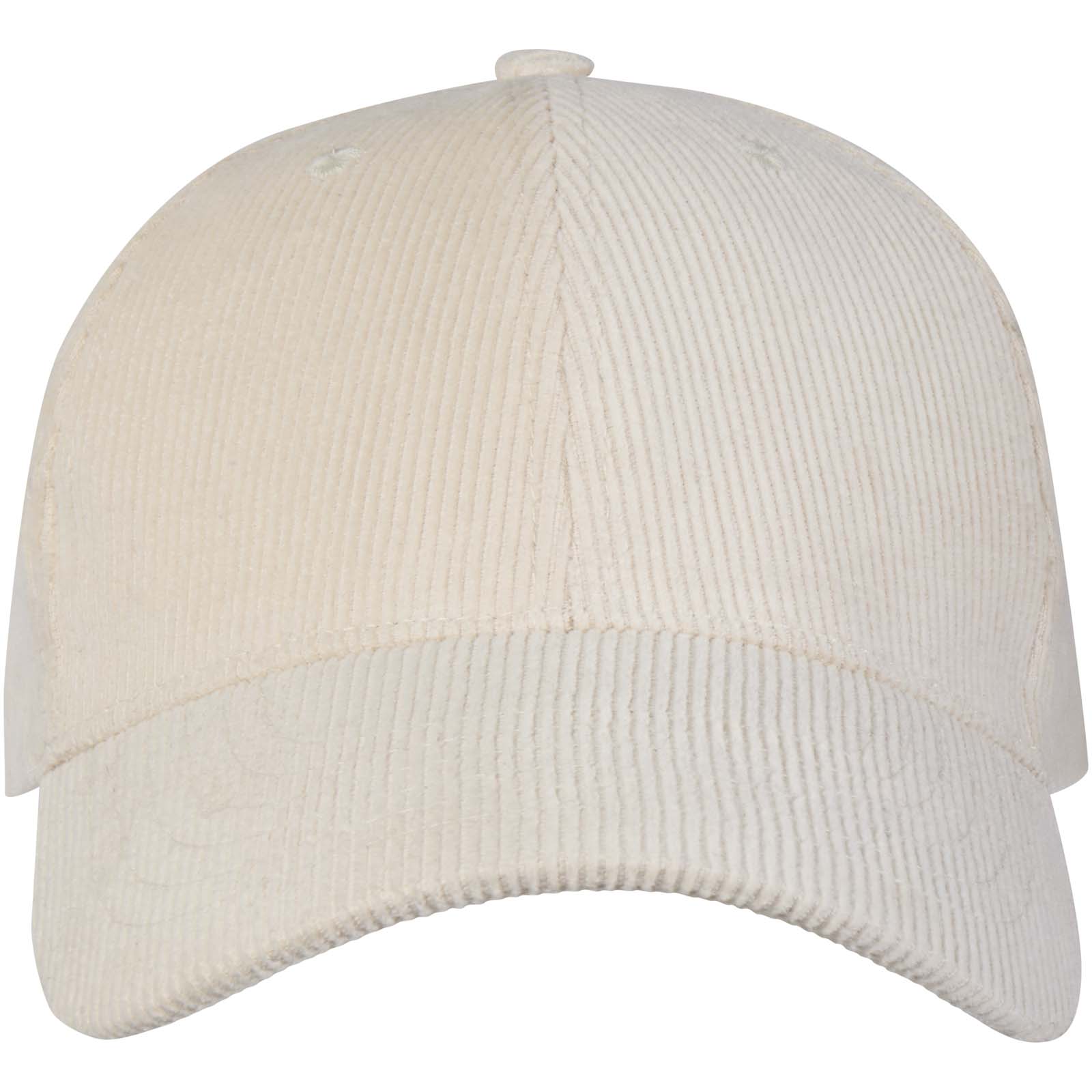 Casquettes et chapeaux publicitaires - Casquette 6 panneaux Hutton en velours côtelé recyclé - 1