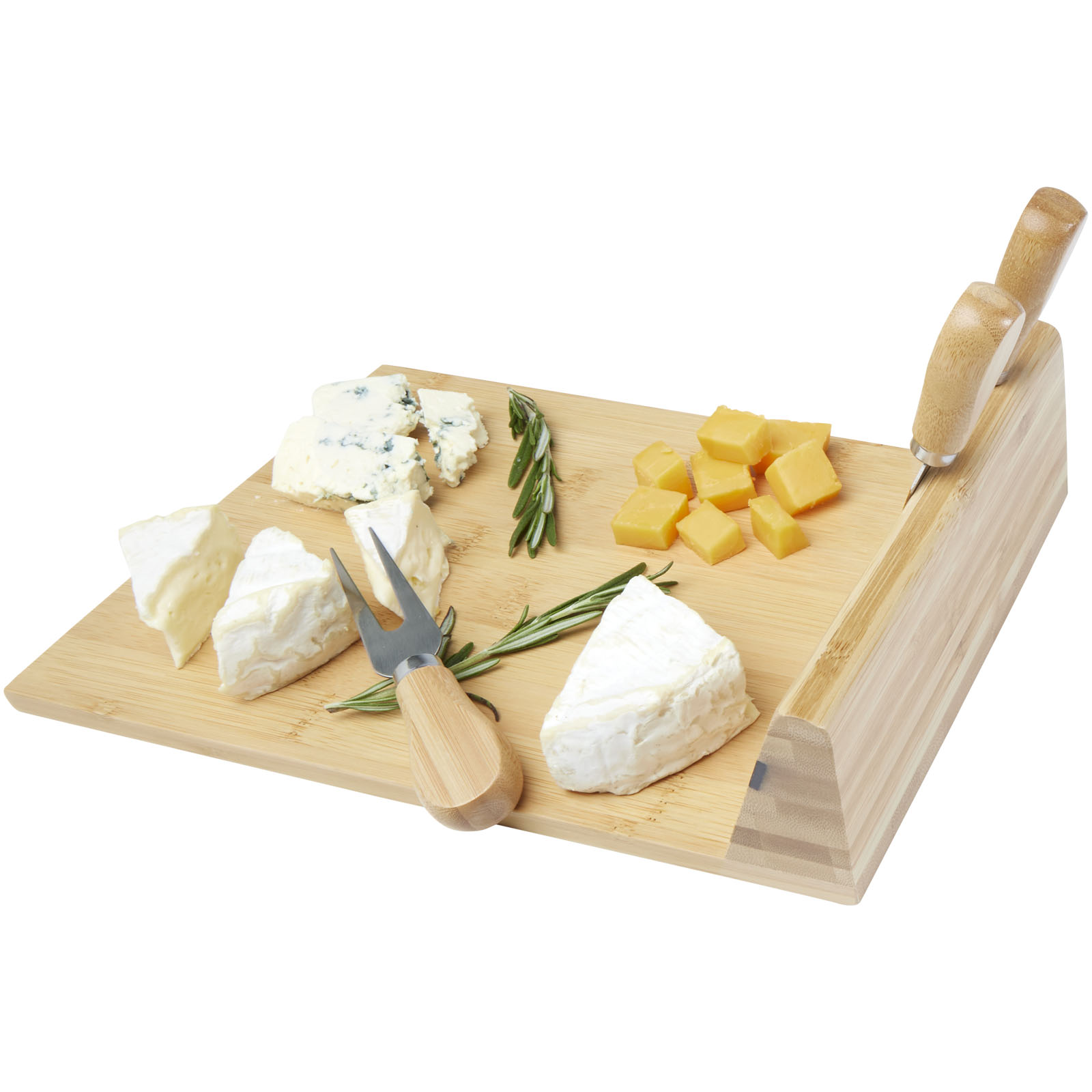 Advertising Serving Sets - Mancheg bamboo magnetic cheese board and tools - 3