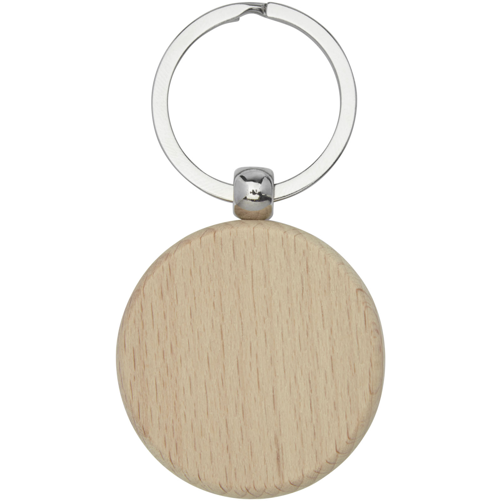 Advertising Keychains & Keyrings - Giovanni beech wood round keychain - 2