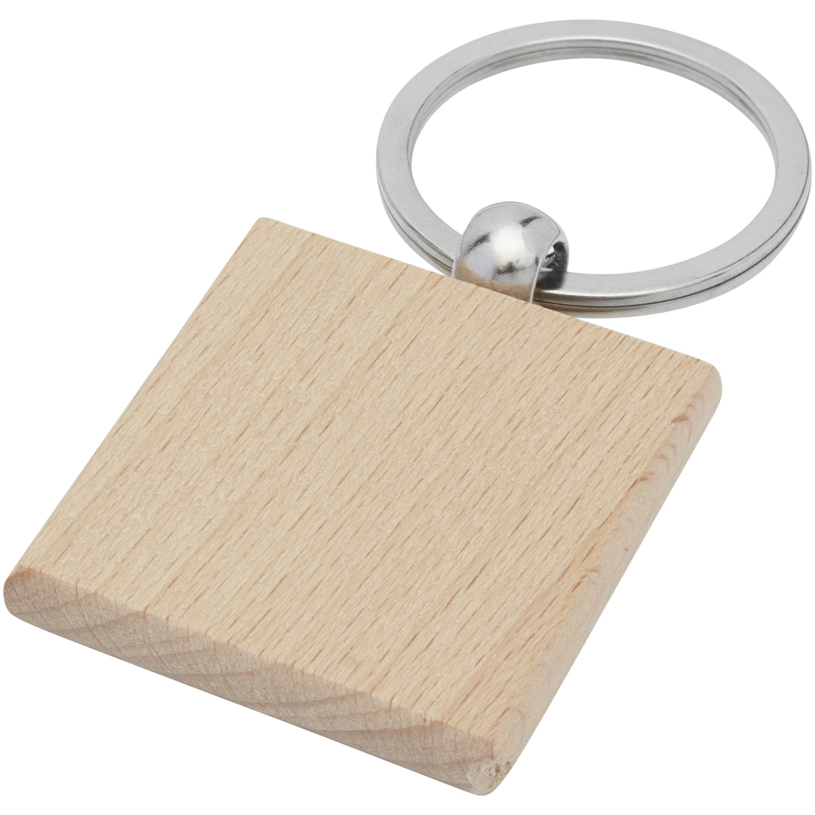 Advertising Keychains & Keyrings - Gioia beech wood squared keychain - 0