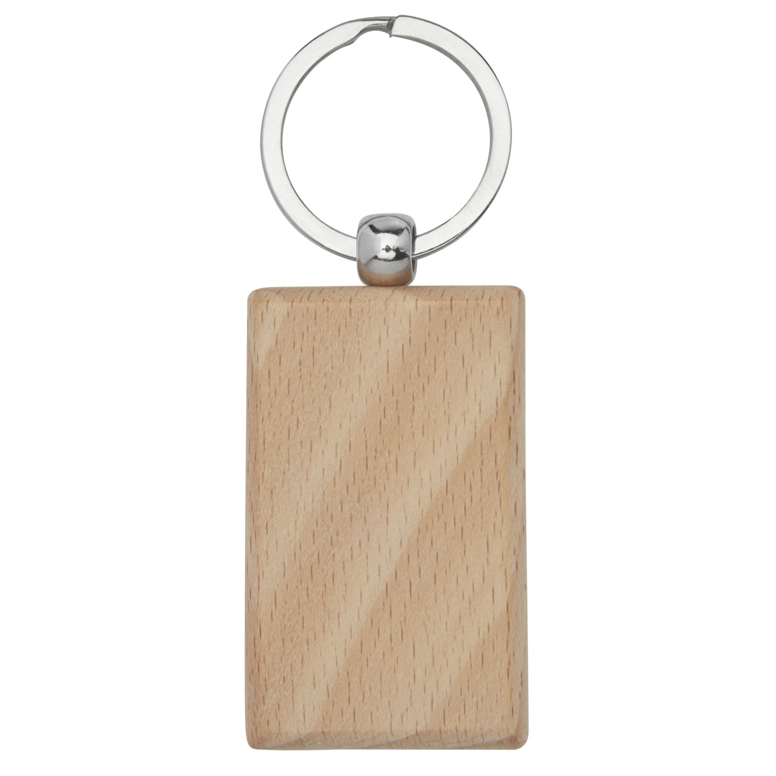 Porte-clés publicitaires - Porte-clés rectangulaire Gian en bois de hêtre - 2